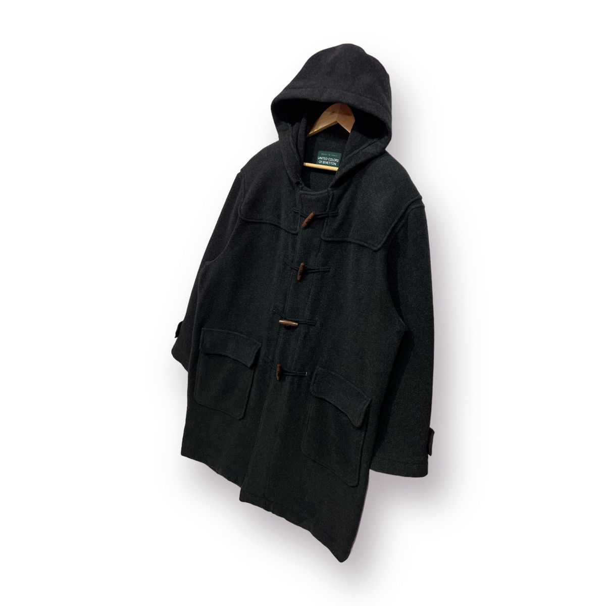 United Colors Of Benetton 🔥 UCB UNITED COLORS OF BENETTON DUFFLE COAT Size US L / EU 52-54 / 3 - 2 Thumbnail