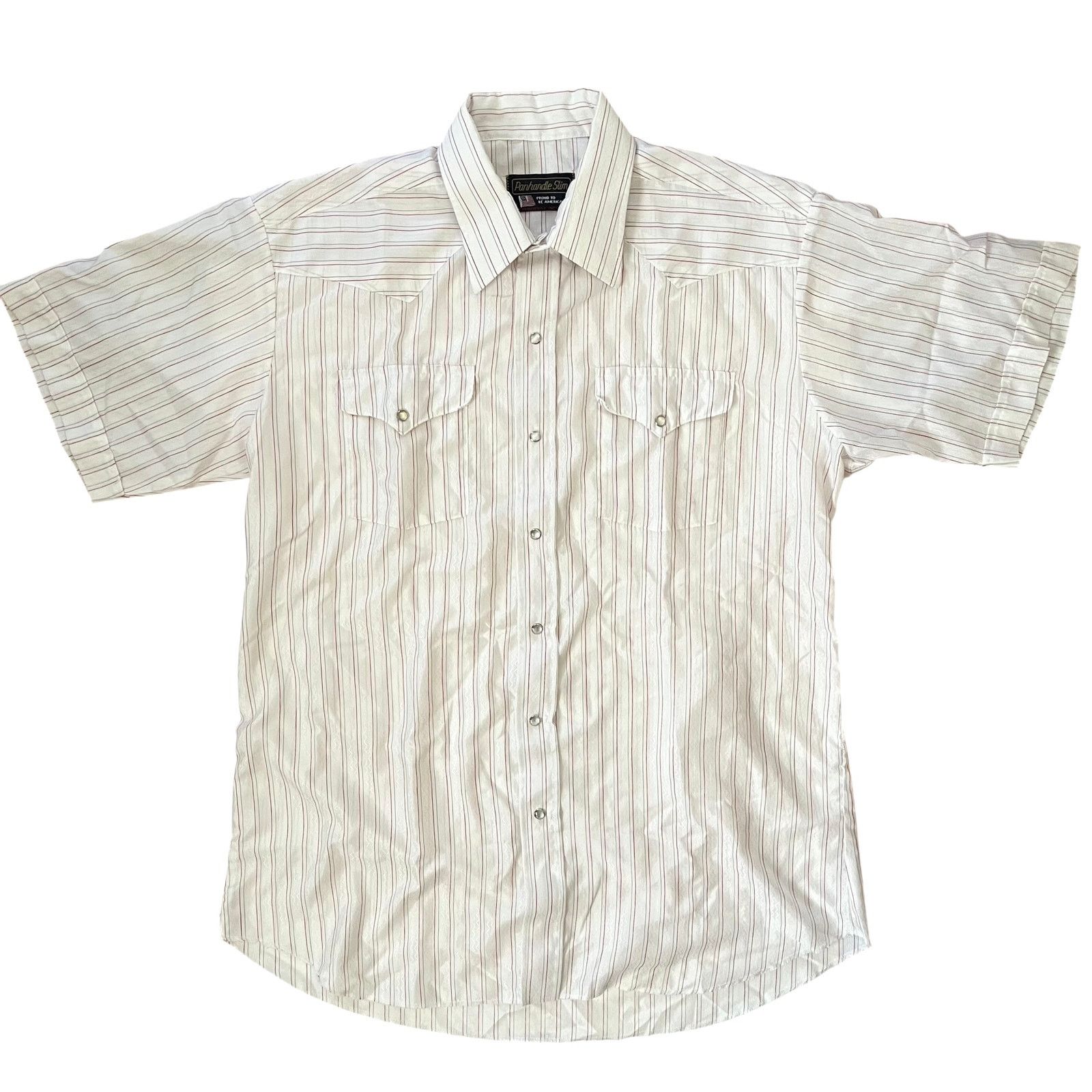 Panhandle Slim × Vintage Vintage Panhandle Slim Pinstripe Jacquard Western Shirt Size US XL / EU 56 / 4 - 1 Thumbnail