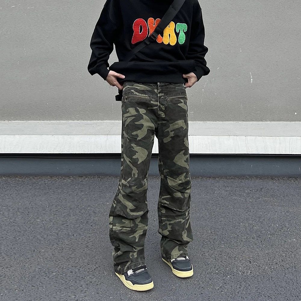 image of Camouflage Cargo Pants Flare Pants, Men's (Size 32)