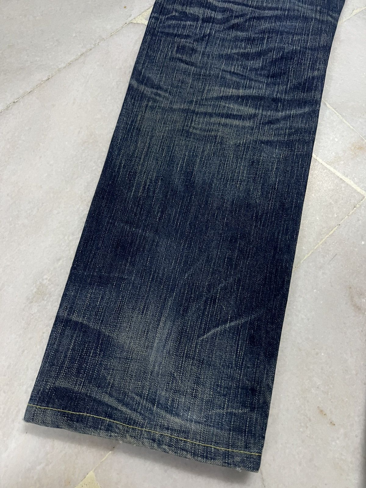 Edwin × Japanese Brand × Jean Edwin 503 Blue Trip Distress Jean Size US 31 - 12 Thumbnail