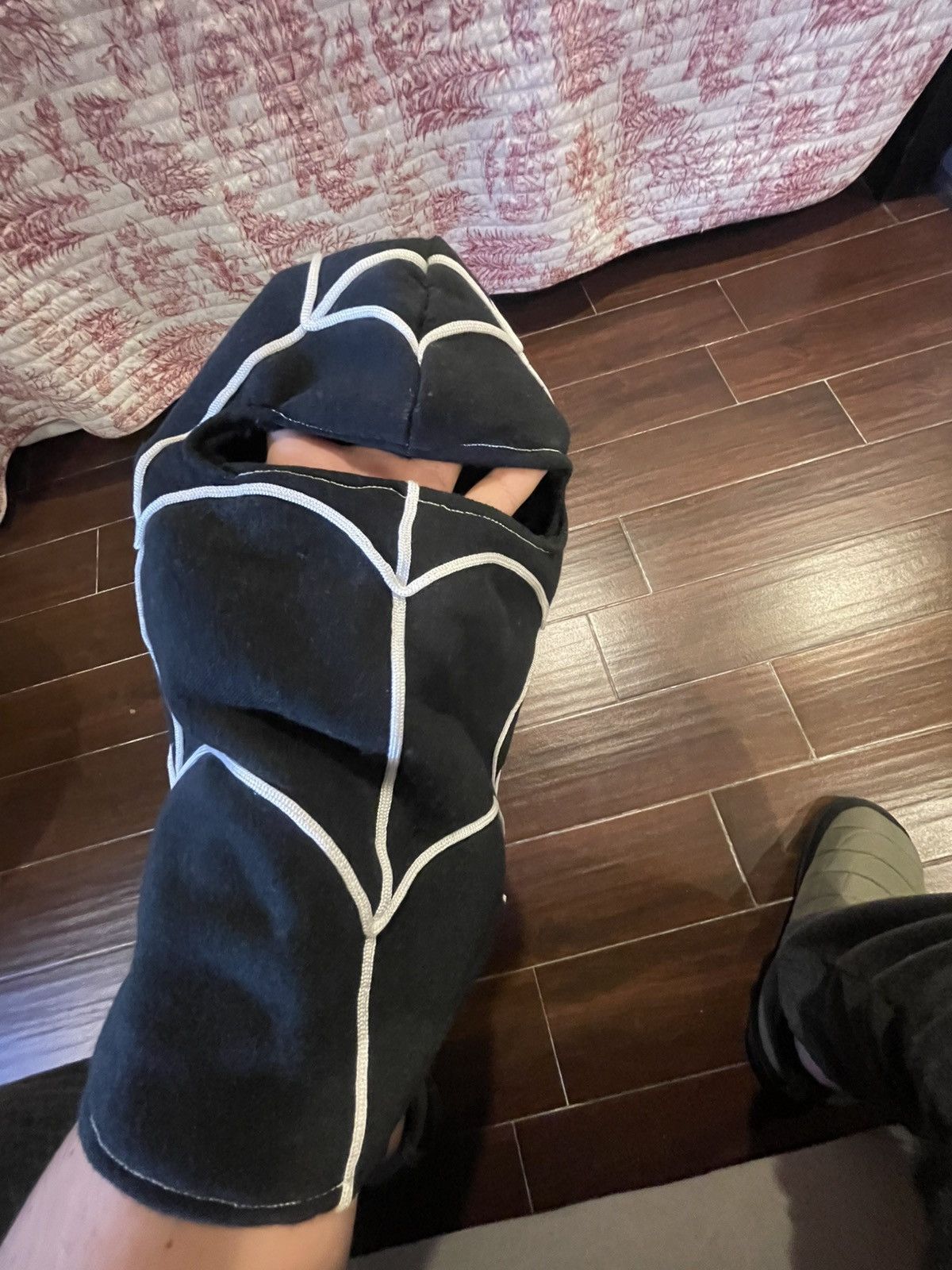 Other Custom Unbranded Spider Stitch Padded Balaclava / Hood Black Size ONE SIZE - 2 Thumbnail