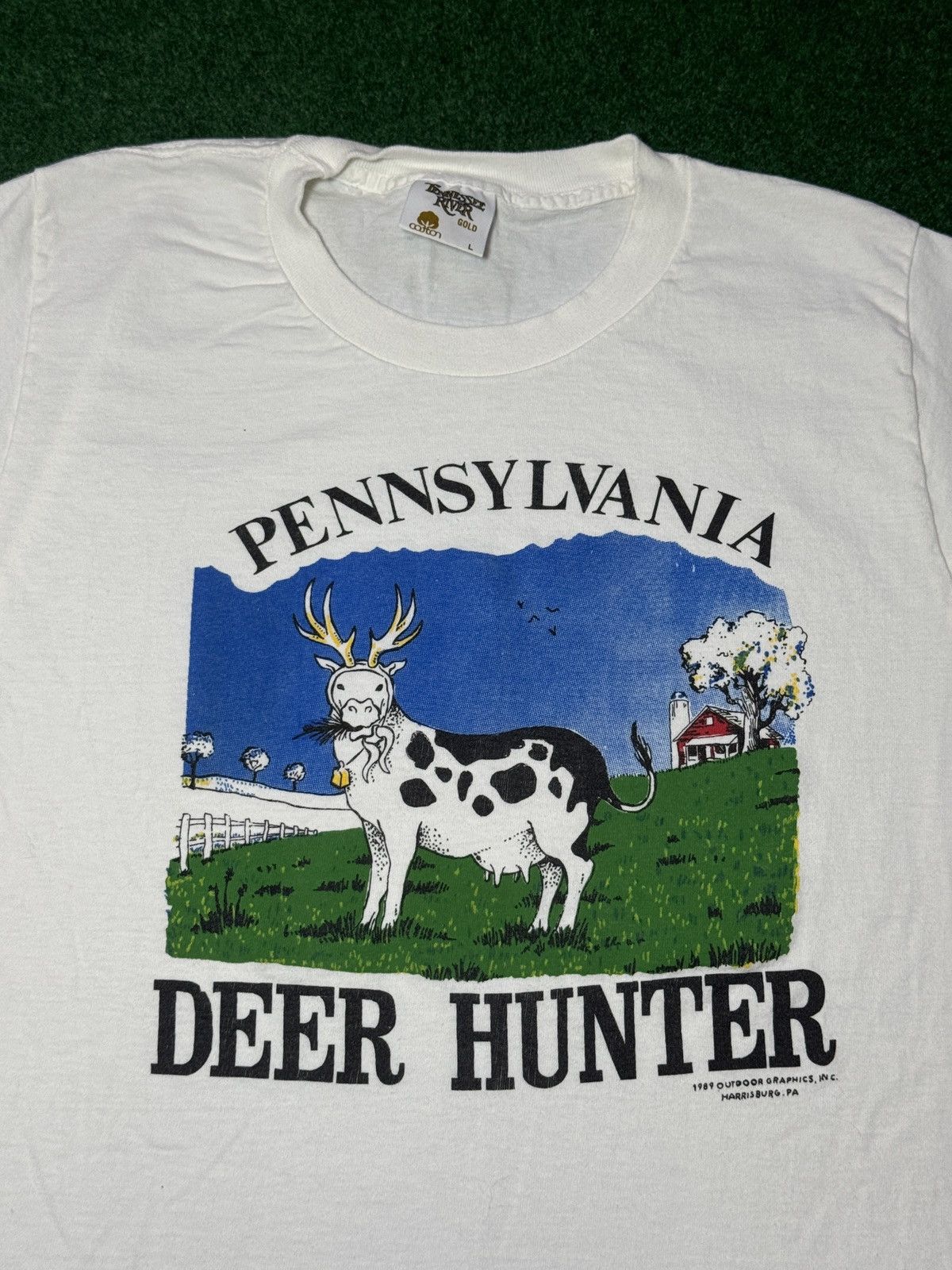 Other Vintage 80s Pennsylvania Deer Hunter Funny Cow Tee T Shirt Size US L / EU 52-54 / 3 - 2 Thumbnail