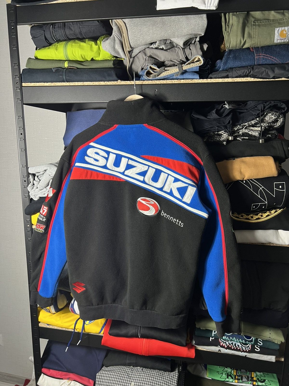 NASCAR Vintage Suzuki Racing Team Fleece Jacket Clinton Enterprises Size US S / EU 44-46 / 1 - 11 Thumbnail
