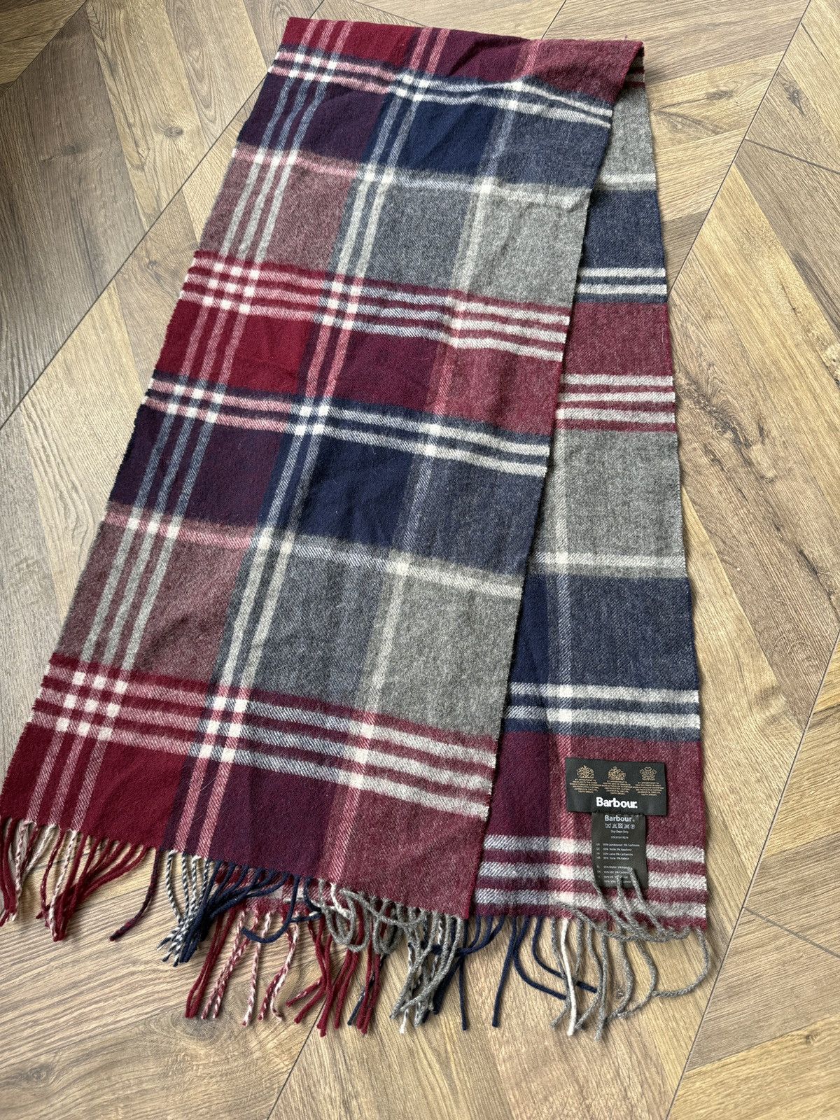 Barbour Vintage Barbour Lambswool Cashmere Tartan Scarf Size ONE SIZE - 3 Thumbnail