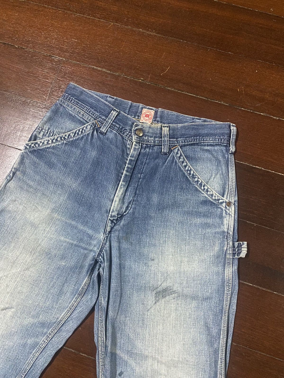 Japanese Brand Vintage Edwin 101 Carpenter Jeans Workers Pants mud wash Size US 31 - 5 Thumbnail
