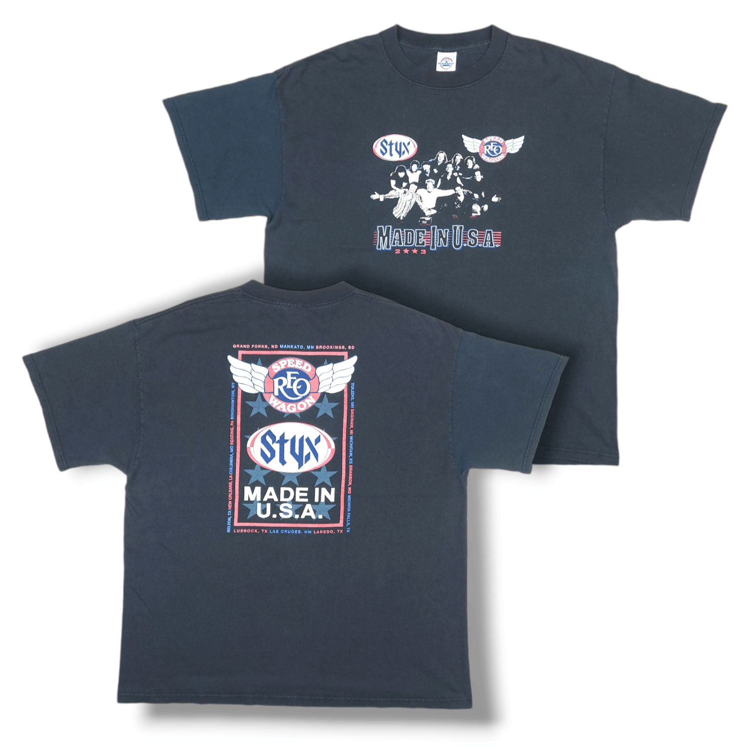 Band Tees × Vintage Vintage 2003 STYX REO Speedwagon Made In USA Tour Merch TEE Size US XL / EU 56 / 4 - 1 Thumbnail