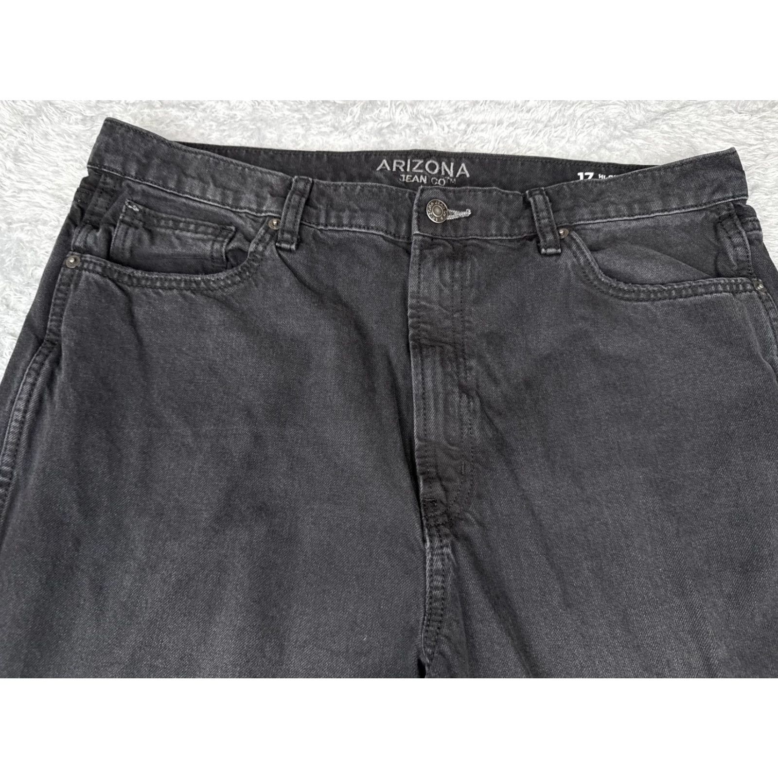 Vintage Arizona Jeans Women 17 Black Hi Rise Bootcut Distressed Ripped Denim Pants 36x32 Size 38" / US 16 / IT 52 - 4 Thumbnail