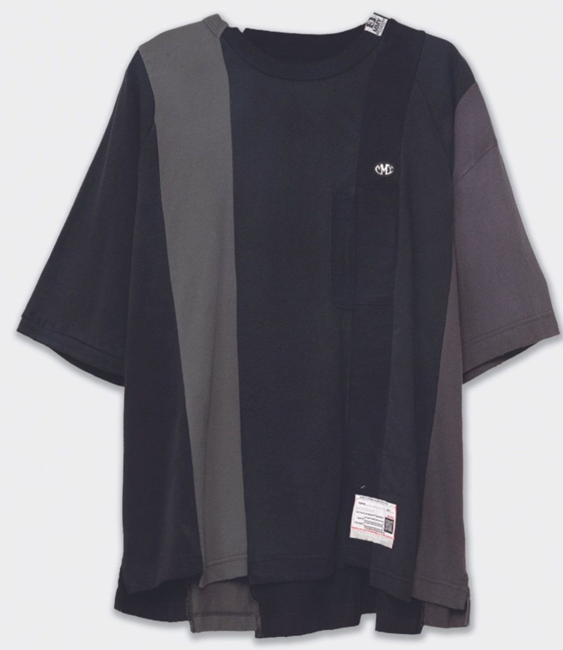 Maison MIHARA YASUHIRO Vertical Switching Tee - Black Size US XS / EU 42 / 0 - 1 Thumbnail