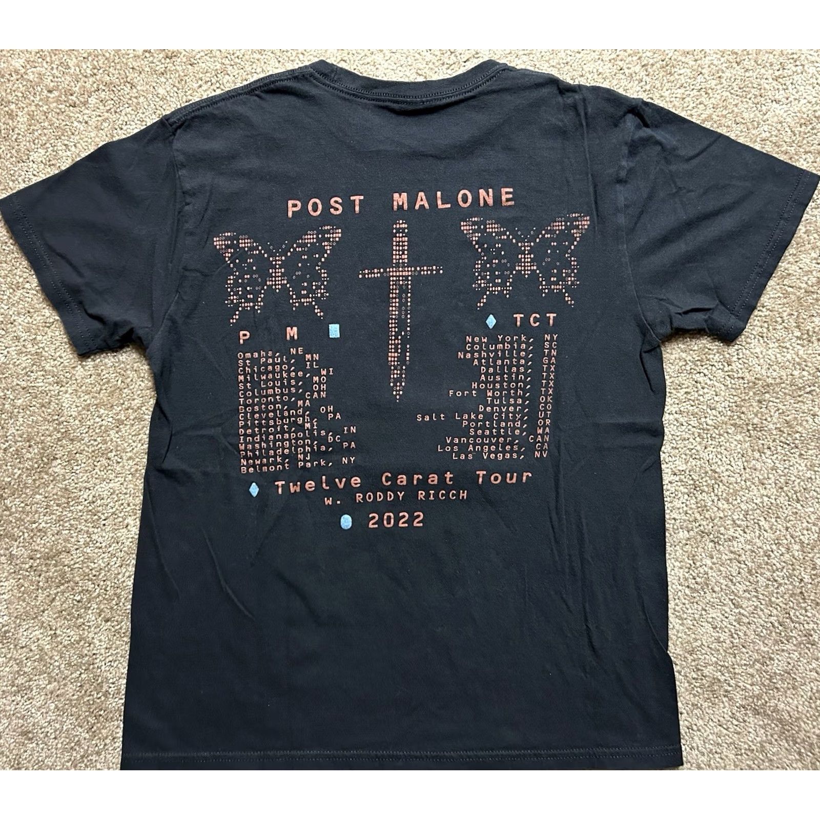 Vintage VINTAGE Post Malone T-Shirt Shirt Adult Medium Black Cotton Short Sleeve Crew Neck Unisex Adults Music Band 90s Tour Roddy Rich Rap Concert Shirt Mens Size US M / EU 48-50 / 2 - 5 Thumbnail