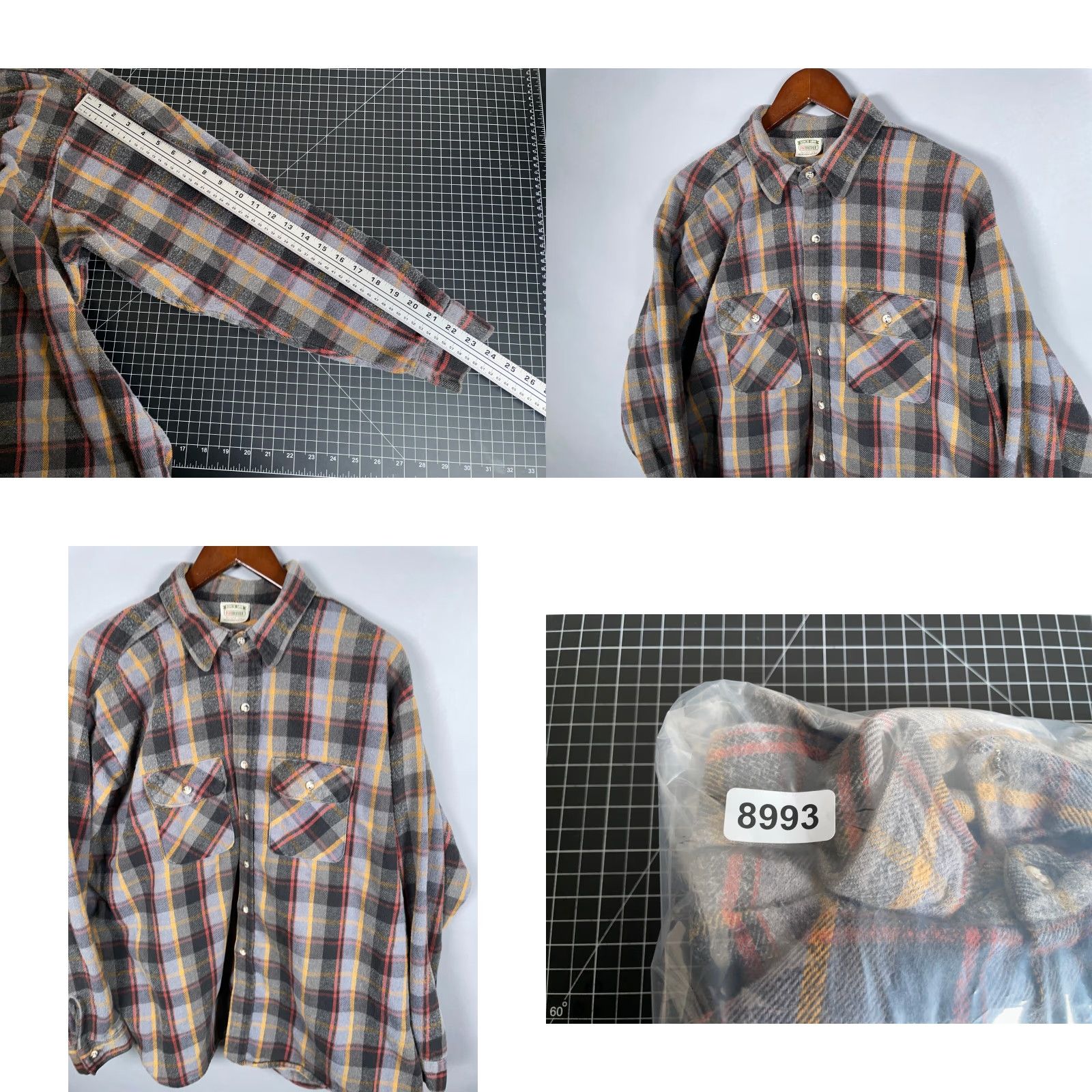 Vintage VINTAGE Five Brother Flannel Shirt Men 3XL Tall Heavyweight Cotton Plaid Gray Red Workwear Fall Winter Size US XXL / EU 58 / 5 - 8 Thumbnail