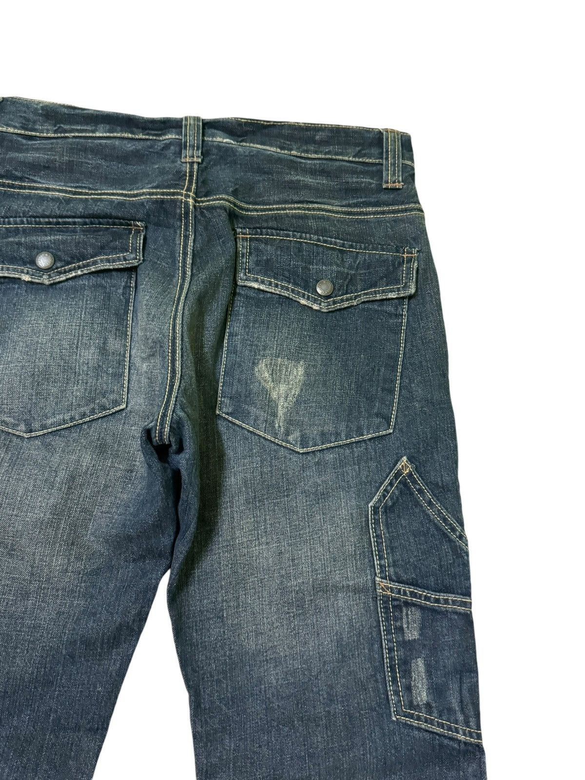 Japanese Brand Double Knee Multipocket Free Gate Distressed Denim Size US 29 - 13 Thumbnail