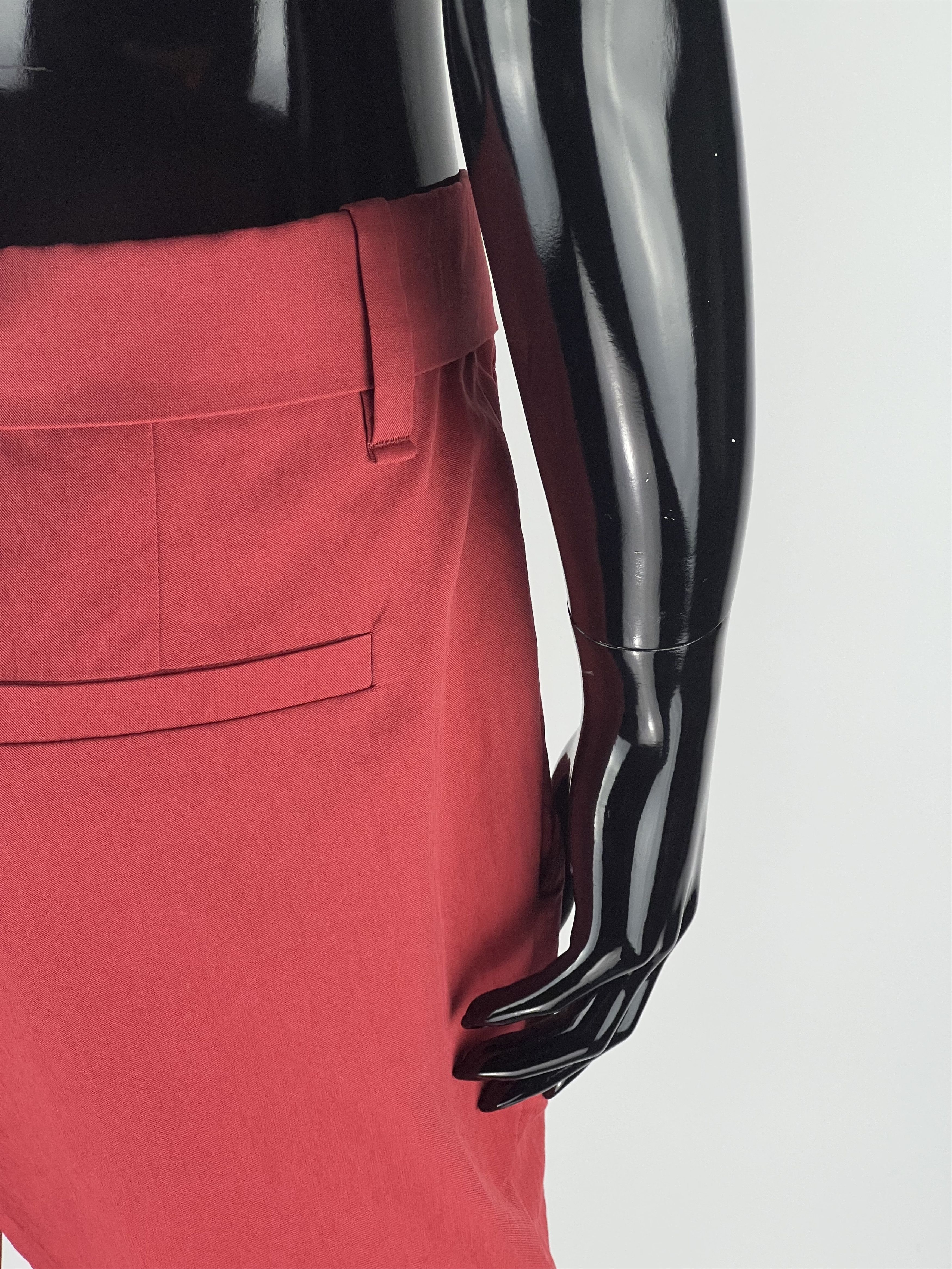 Brunello Cucinelli Brunello Cucinelli Red Cotton Cropped Pants Size IT40 Size 27" / US 4 / IT 40 - 4 Thumbnail