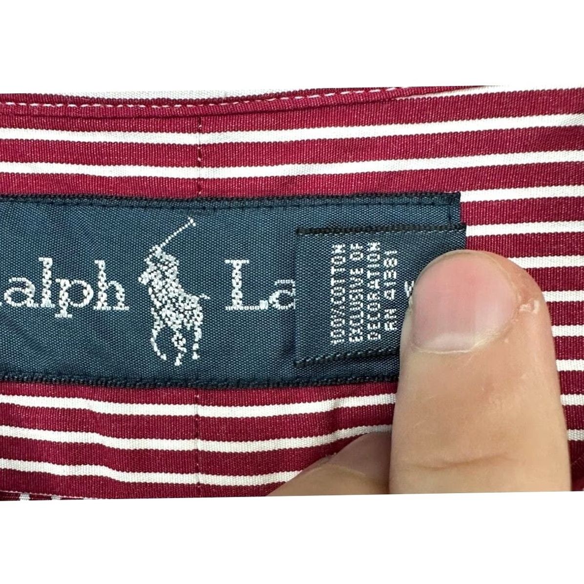 Ralph Lauren Ralph Lauren Button-Down Shirt Adult 2XL Red White Hairline Stripe Pony Mens Size US XXL / EU 58 / 5 - 7 Thumbnail