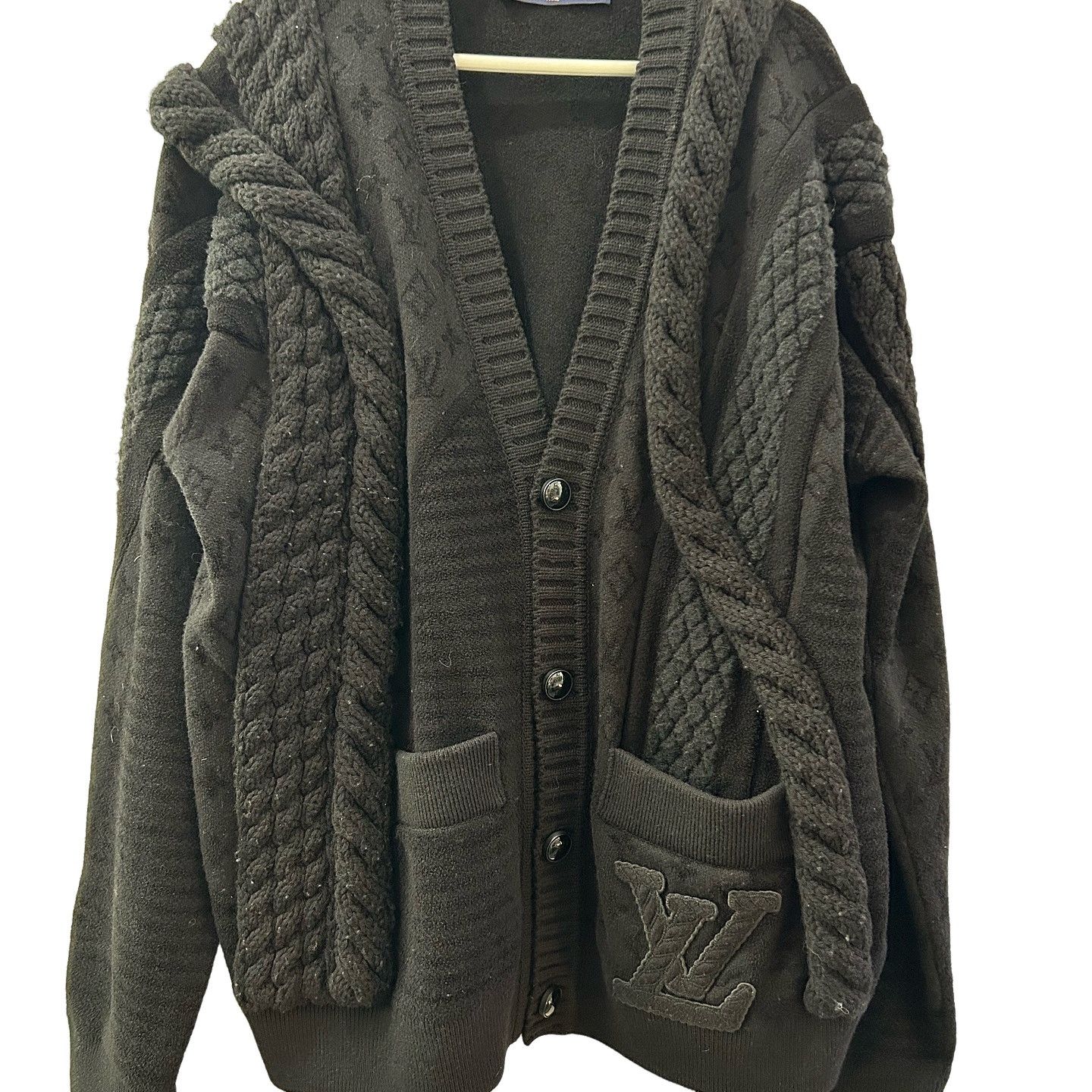 Louis Vuitton Louis Vuitton's latest black NBA knit logo cardigan