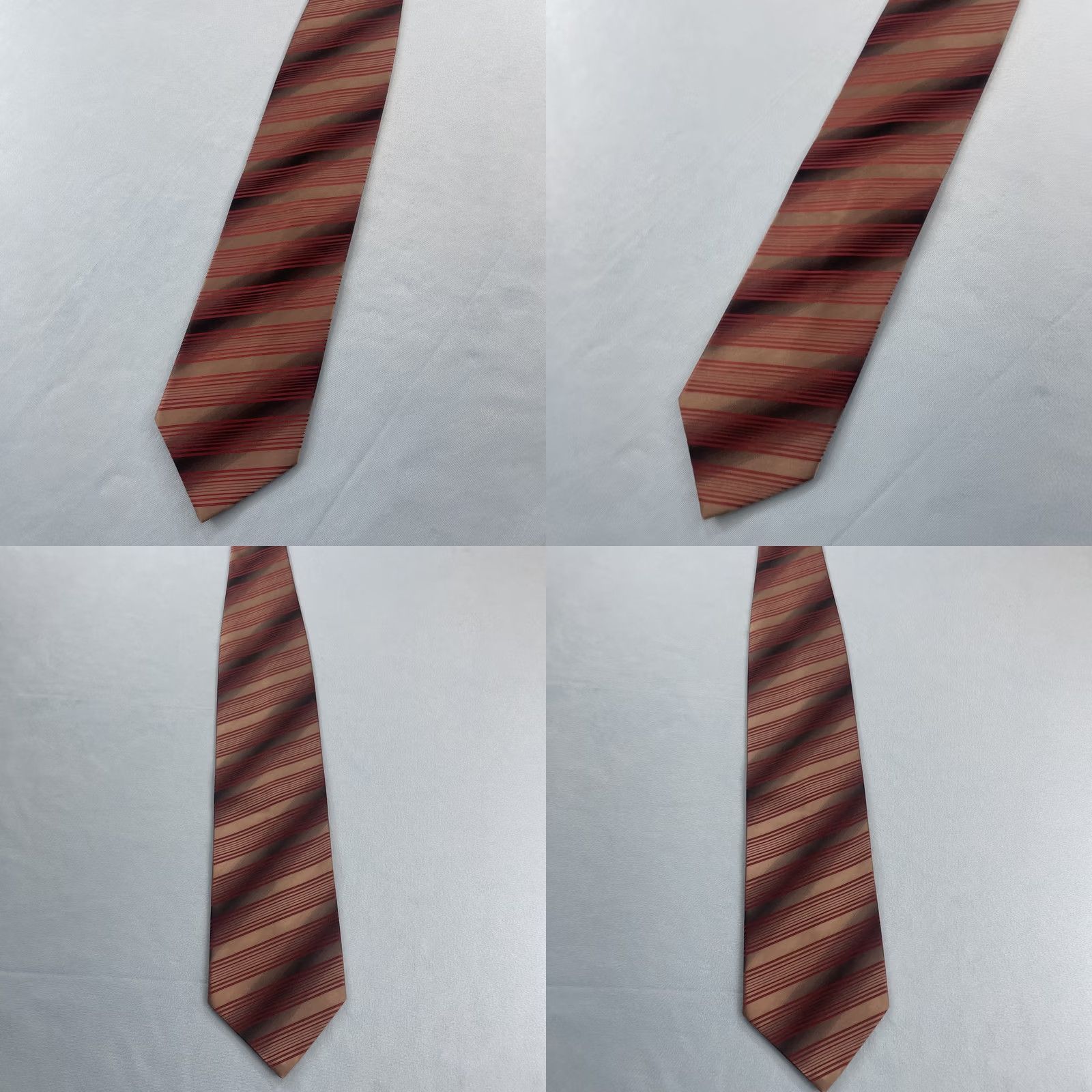 Vintage VINTAGE Repp Geometric Illusion Necktie Silk ITALY 4x57" Silver Red Abstract Pattern Designer Wide Men’s Tie Size ONE SIZE - 9 Thumbnail