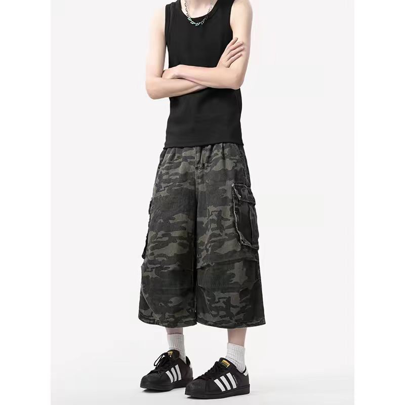 Japanese Brand × Vintage Vintage washed baggy camouflage work shorts Size US 32 / EU 48 - 1 Thumbnail