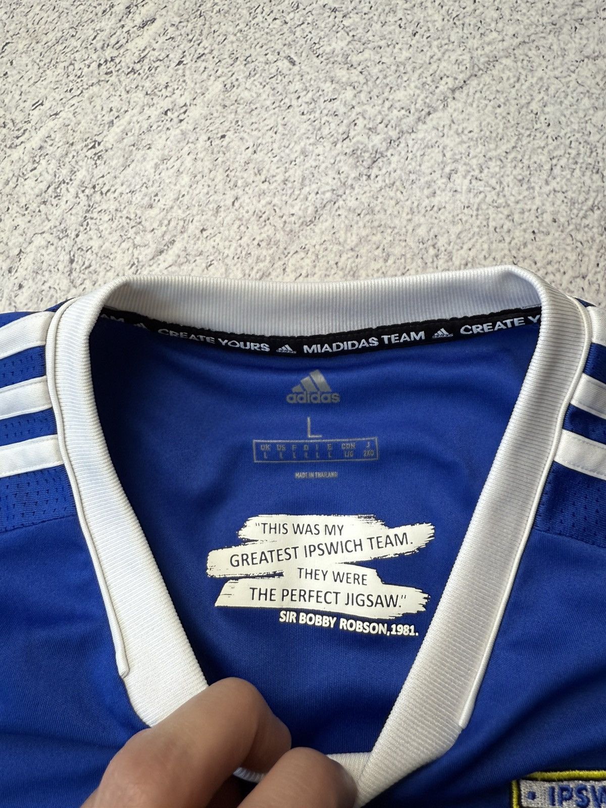 Adidas × Vintage Original IPSWICH TOWN 2020/21 Home Football Shirt Adidas Size US L / EU 52-54 / 3 - 13 Thumbnail