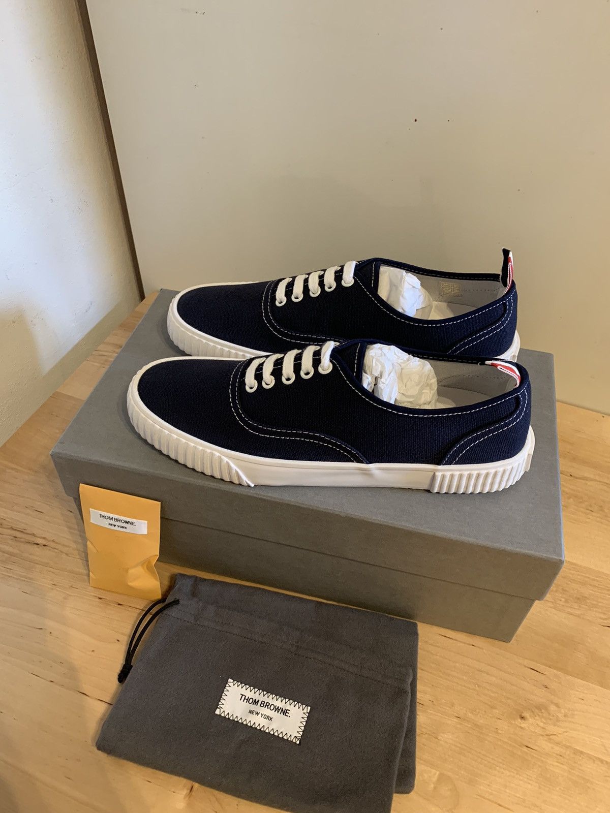 Thom Browne Thom Browne Navy Blu Canvas Sneakers Size US 10.5 / IT 40.5 - 3 Thumbnail