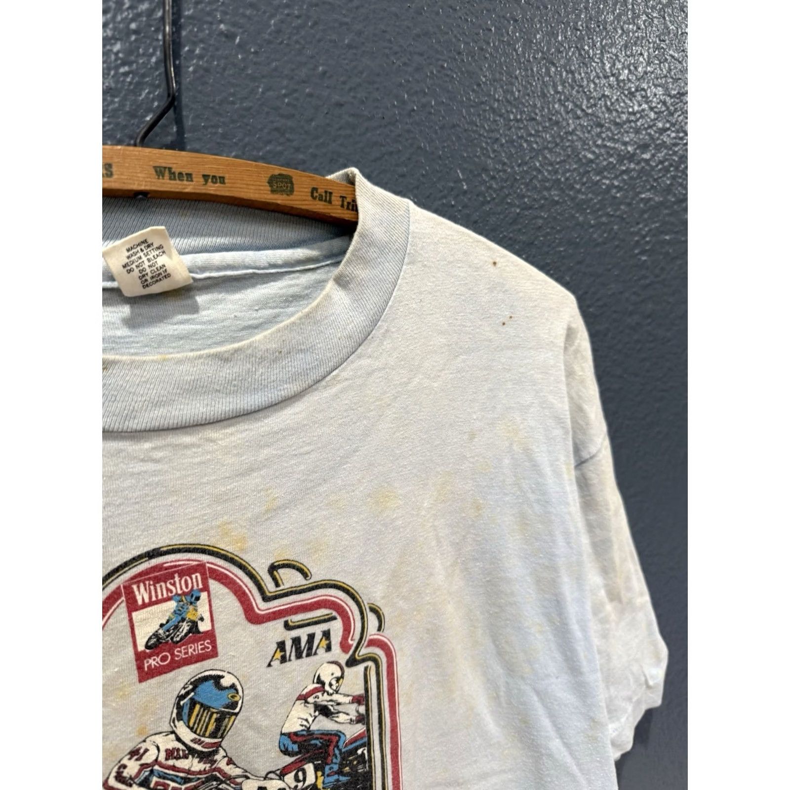 Hanes VINTAGE Peoria National Championship AMA Racing Blue Tee XL Mens Men’s Shirt 80s Size US XL / EU 56 / 4 - 4 Thumbnail