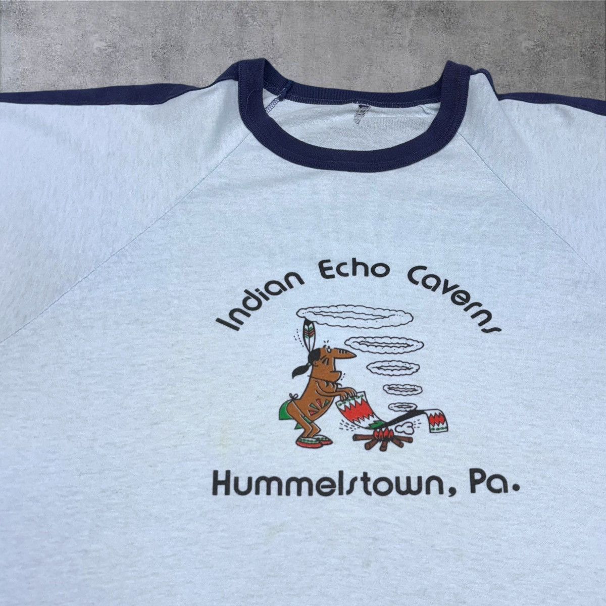 Vintage 1980s Vintage Graphic Ringer Shirt Size US XL / EU 56 / 4 - 2 Thumbnail