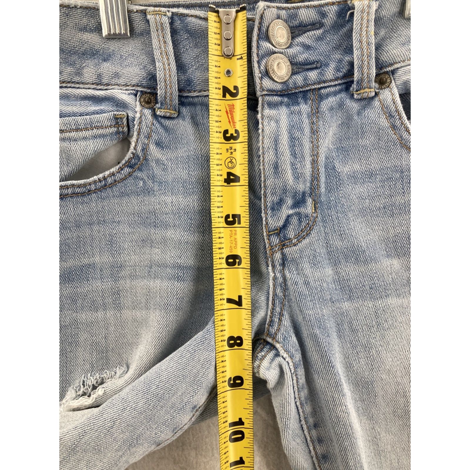 American Eagle Outfitters American Eagle Outfitters Jeans Womens 4 Artist Stretch Crop Blue Denim Distressed Jegging Slim 30 Blue Women Jeans 4 Size 27" / US 4 / IT 40 - 5 Thumbnail