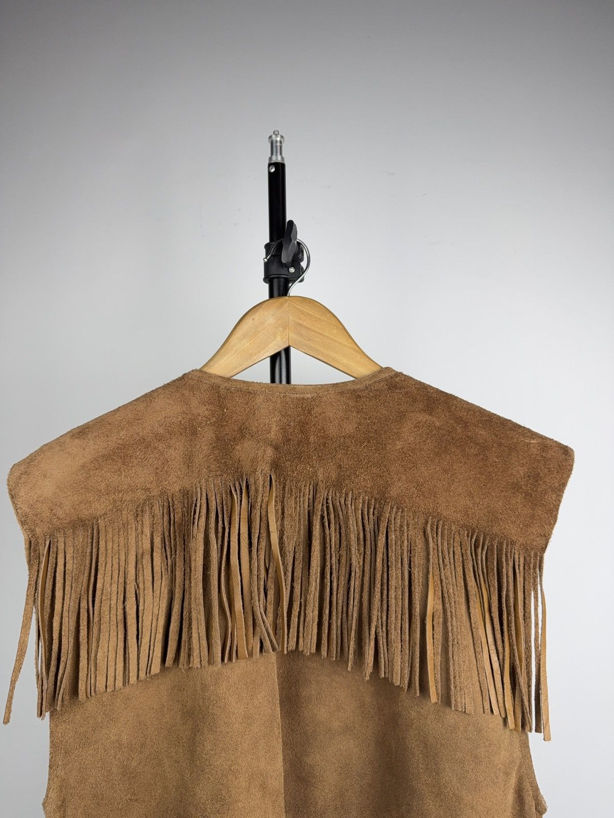 Genuine Leather Vintage Cowboy USA Suede Fringe Vest Western Boho Leather Size US M / EU 48-50 / 2 - 15 Thumbnail