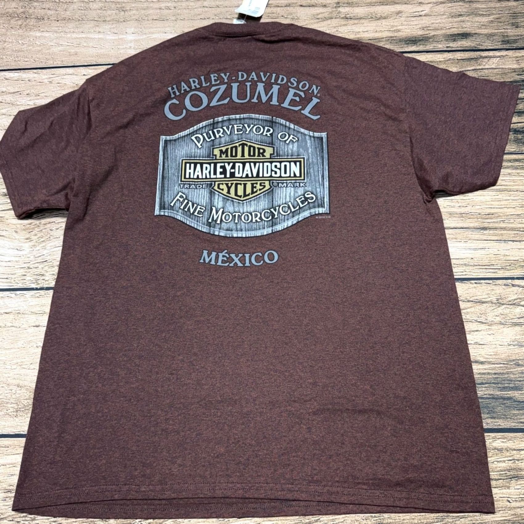 Harley Davidson Harley-Davidson T-Shirt Mens XL Purple Beach Motorcycle Girls NWT Crew Neck Short Sleeve USA Cozumel Size US XL / EU 56 / 4 - 3 Thumbnail
