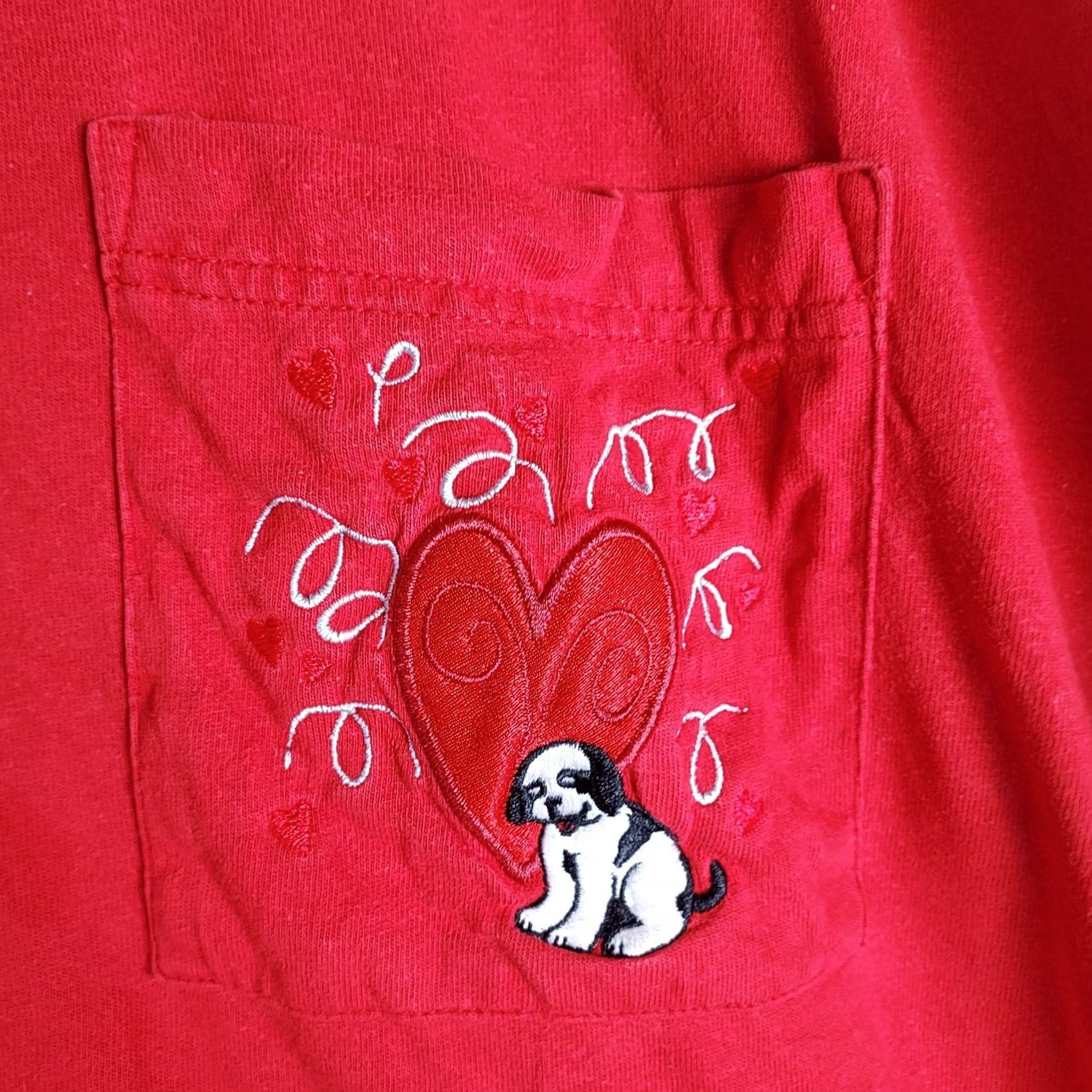 Big Dogs Big Dogs Womens 1X 2X Red Puppy Heart Pocket Long Sleeve Shirt Size XL / US 12-14 / IT 48-50 - 3 Thumbnail