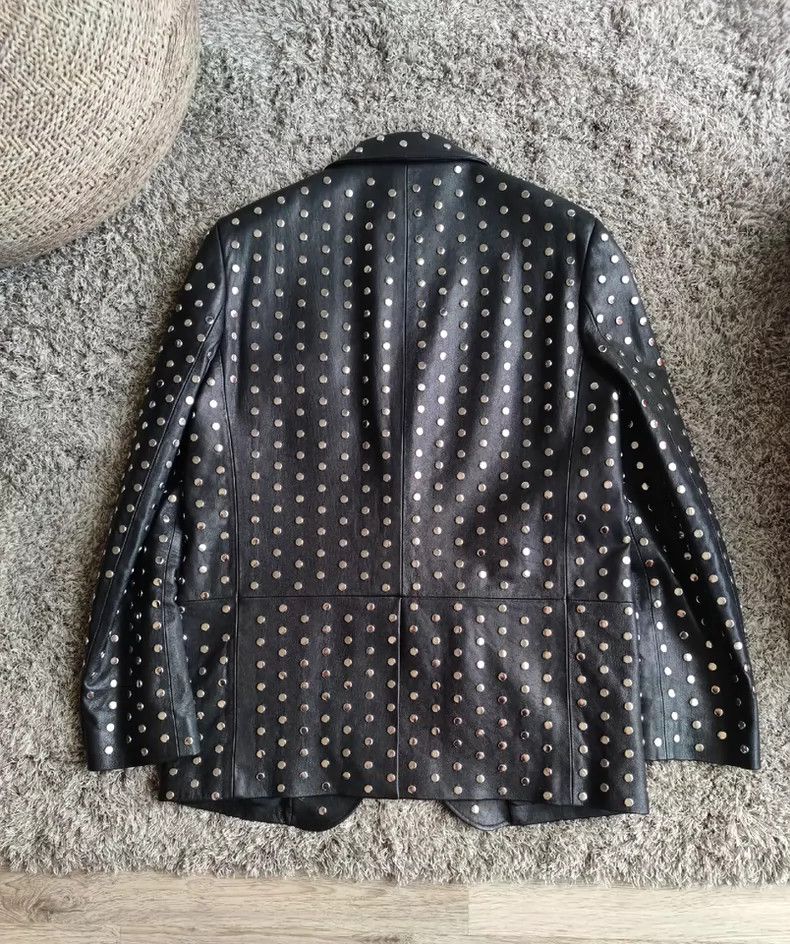 Saint Laurent Paris Saint Laurent Paris 14FW Show Style Rivet Leather blazer Size 48R - 3 Thumbnail