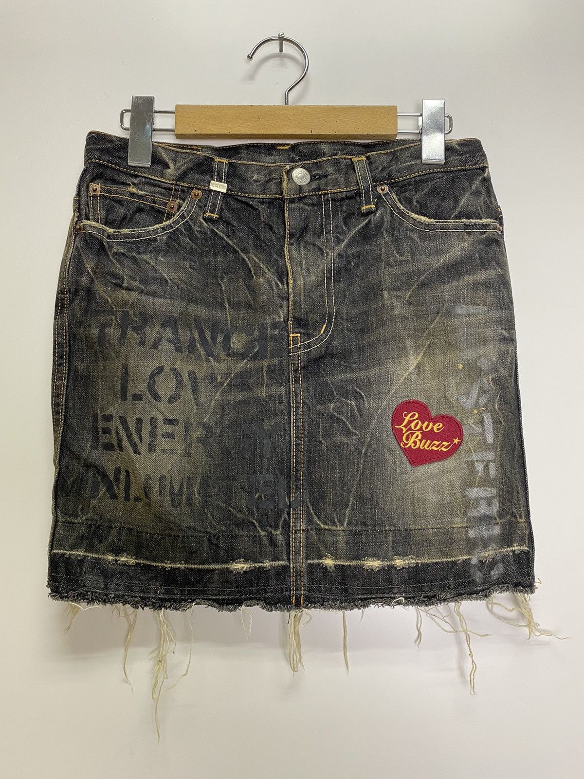 Hysteric Glamour Vintage Hysteric Glamour mini skirt distress denim Size 28" / US 6 / IT 42 - 2 Thumbnail