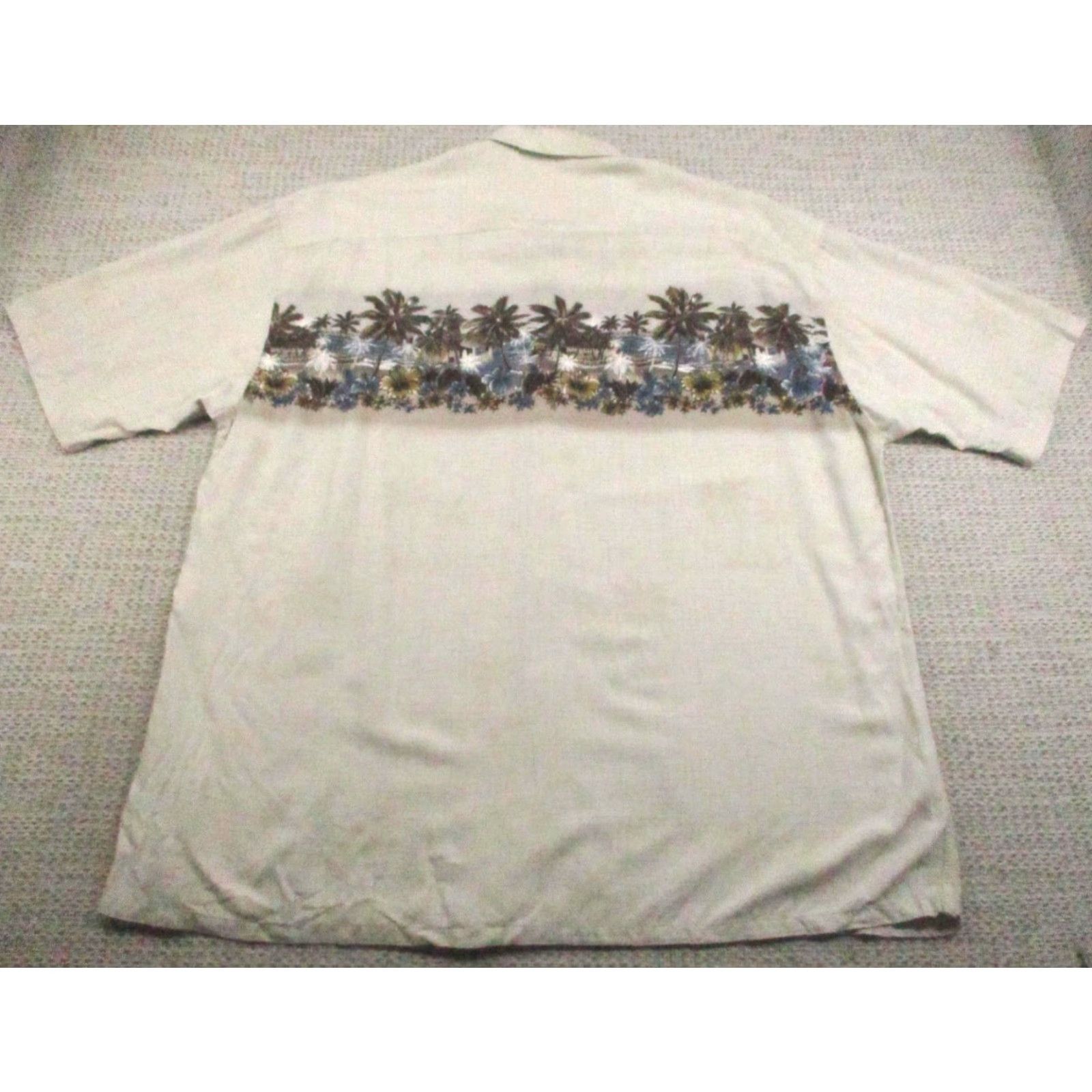 Vintage Batik Bay Shirt Mens 2XL Beige Rayon Hawaiian Aloha Tropical Palm Tree Print Shirt Size US XXL / EU 58 / 5 - 5 Thumbnail