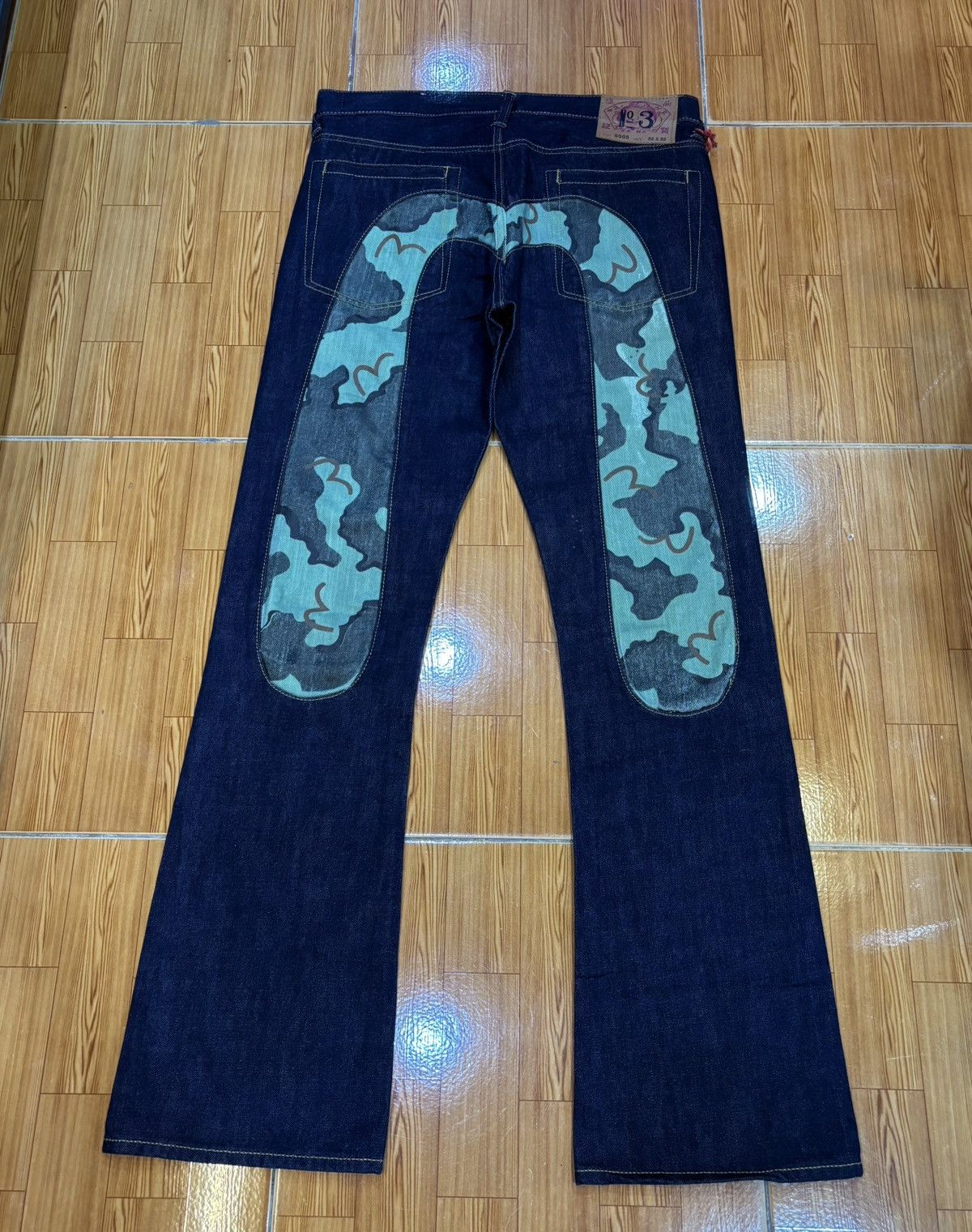 If Six Was Nine Flare Jeans Japanese Brand Evisu Bootcut Camo Denim Jeans Size US 32 / EU 48 - 9 Thumbnail