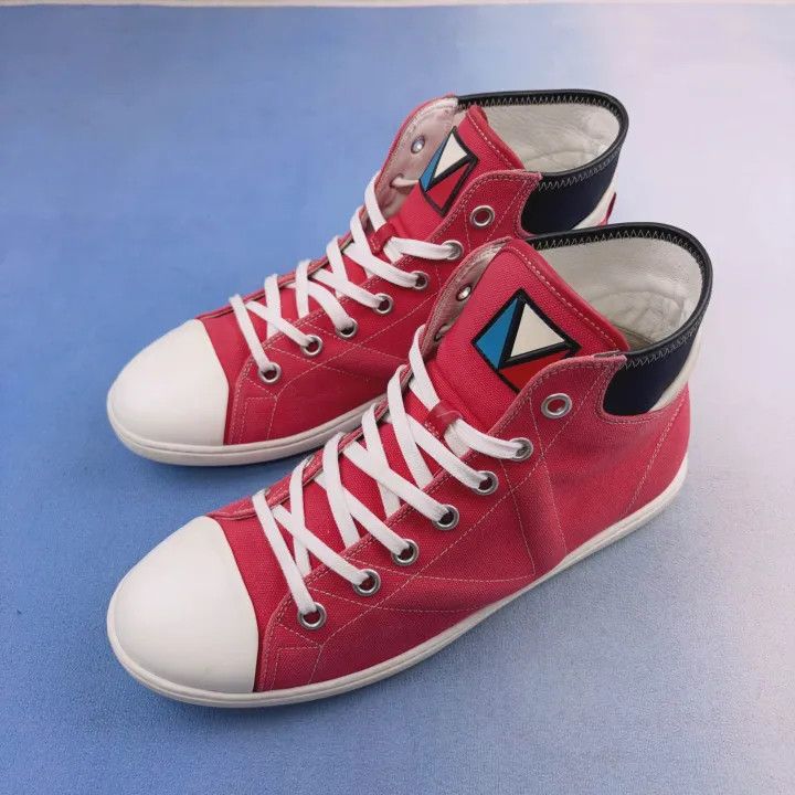 Louis Vuitton Louis Vuitton Canvas High-Top Sneakers in Pink 0079 Size US 9 / IT 39 - 1 Thumbnail
