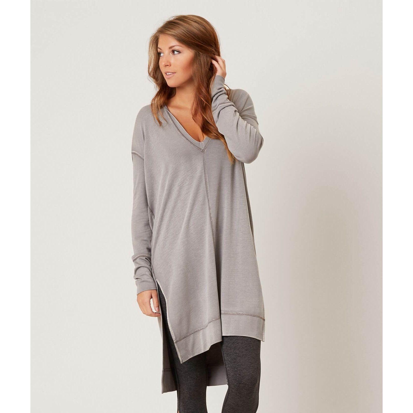 Free People RARE Free People Distressed Green V-Neck Hooded Tunic S | Bo Size S / US 4 / IT 40 - 16 Thumbnail