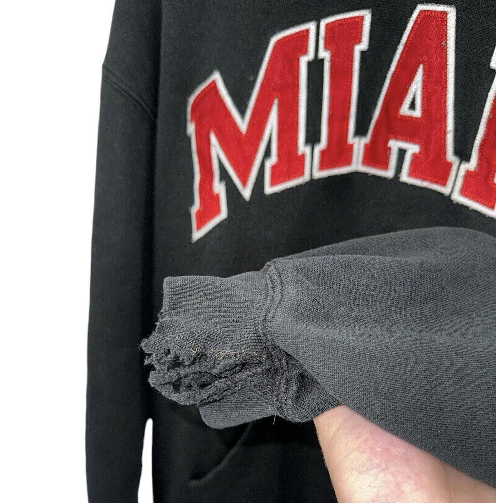 Designer Vintage Jansport 90s University of Miami Hoodie Distressed L Size US 34 / EU 50 - 5 Thumbnail