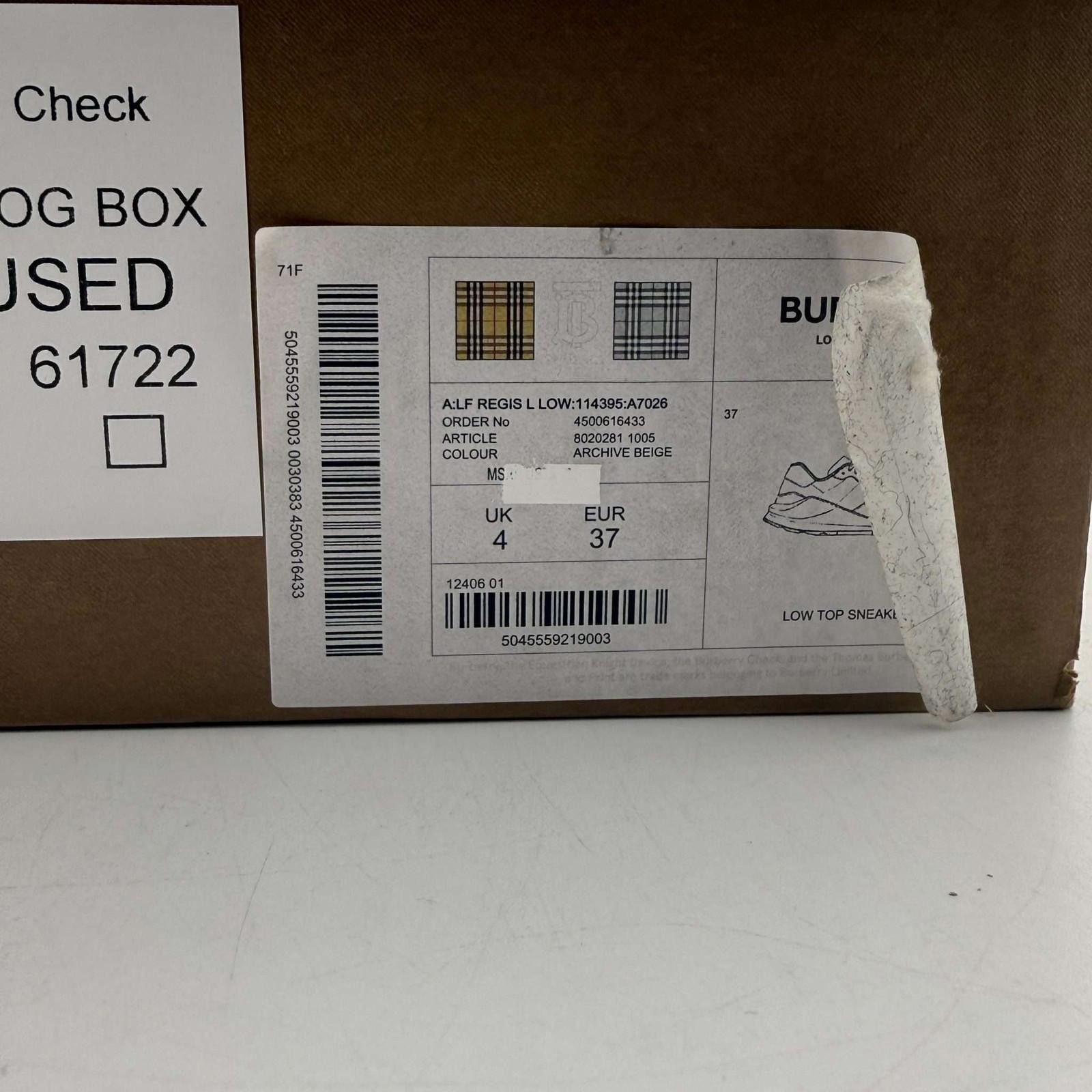 Burberry Burberry Regis Check Sneaker 37EU Used with Box Size US 7 / EU 40 - 11 Thumbnail