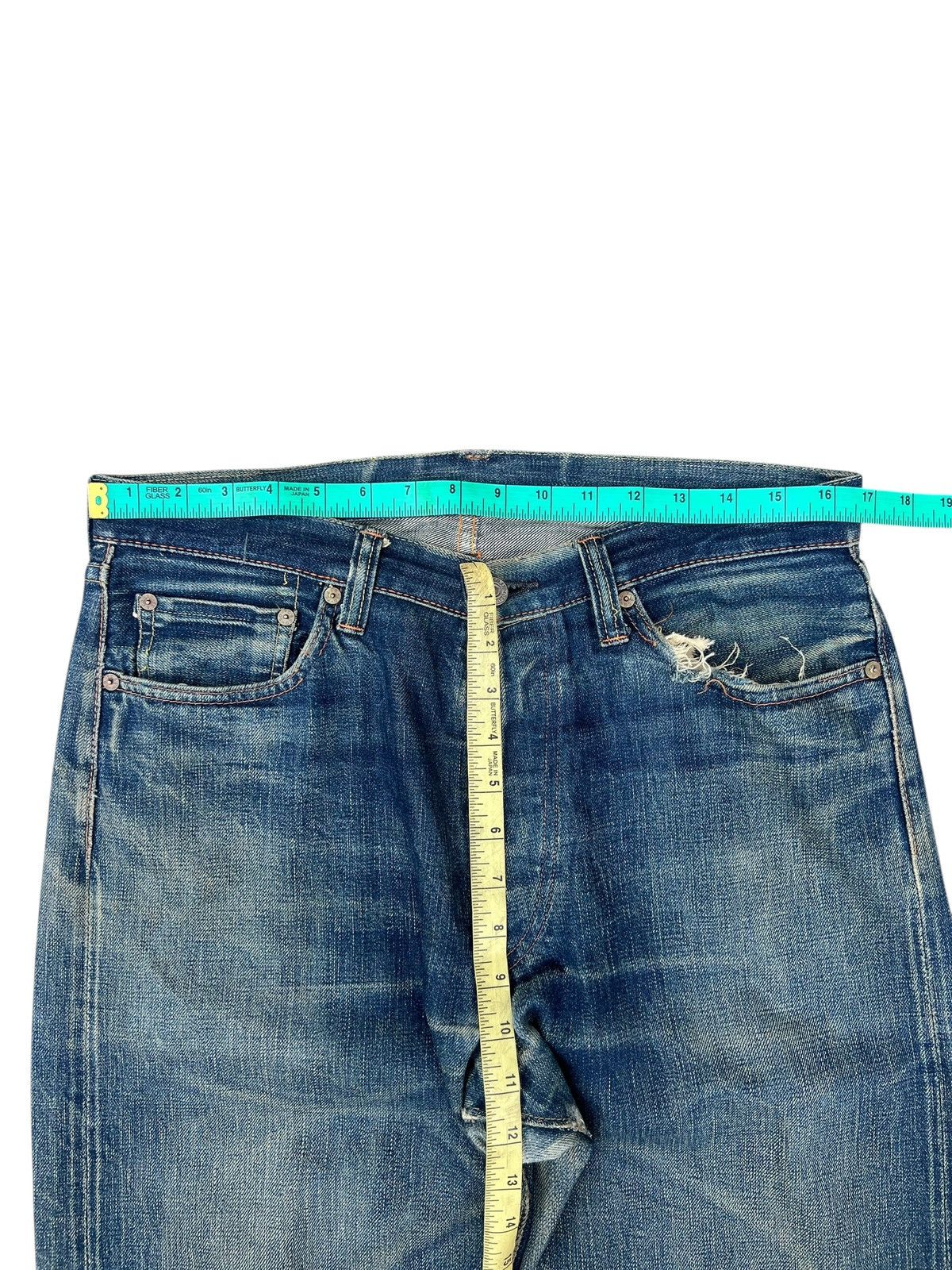Full Count & Co. Trashed VTG Full Count Aging Dirty Mud Denim Selvedge Jeans Size US 32 / EU 48 - 4 Thumbnail