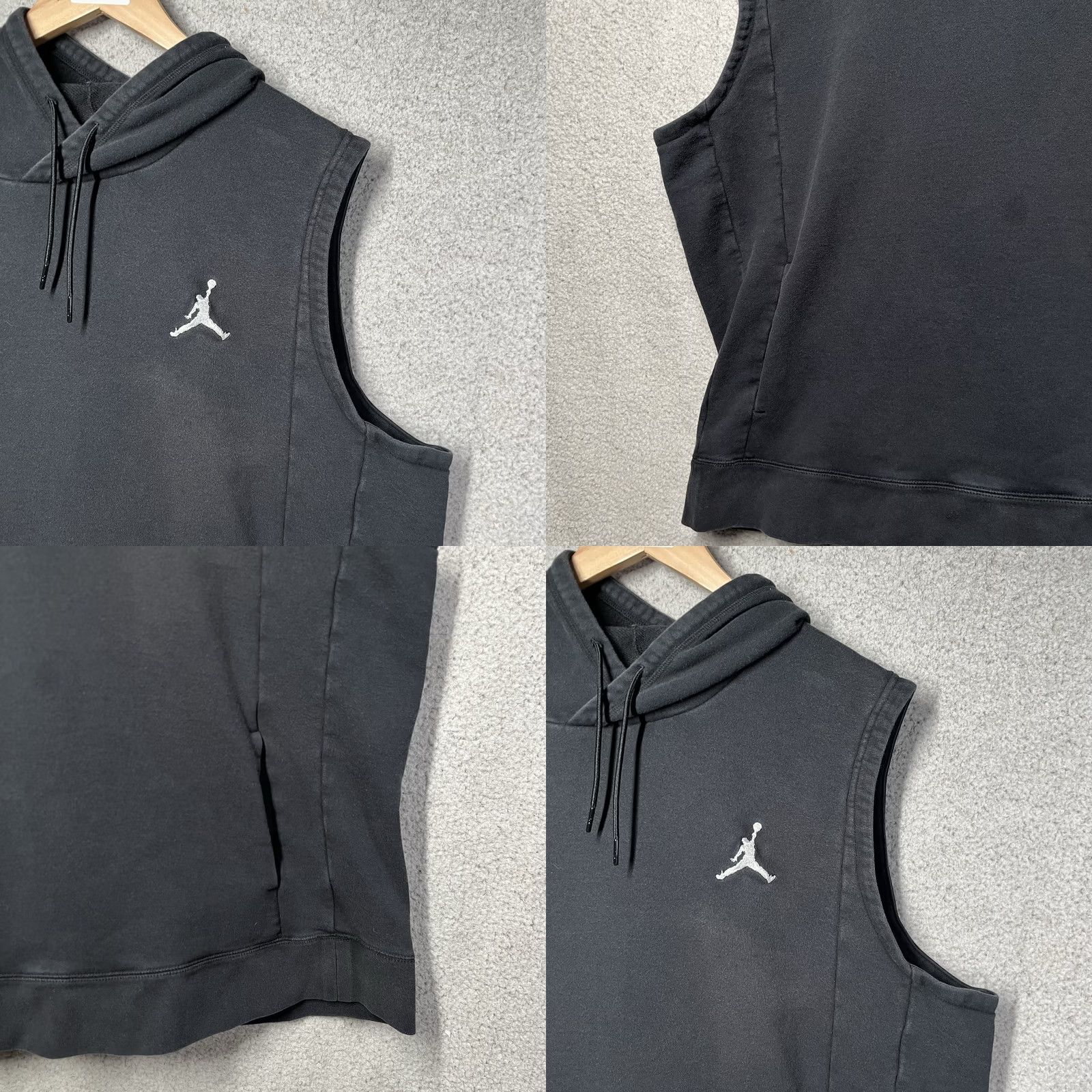 Jordan Brand Air Jordan Hoodie Men 3XL Black Sleeveless Jumpman Basketball Training Y2K VTG Hoodie Velcro? Size US XXL / EU 58 / 5 - 8 Thumbnail
