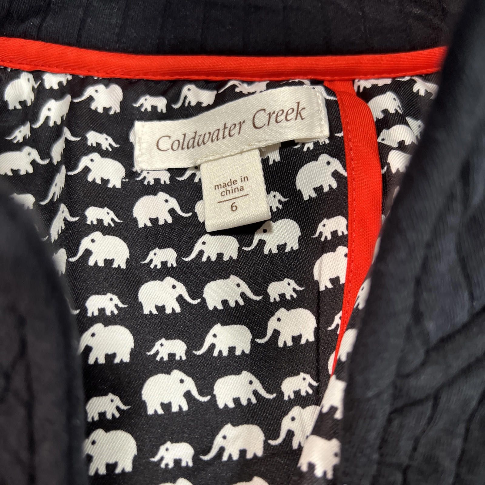 Coldwater Creek Women sz 6 Black Casual Jacket Elephant Lining Minimal Size M / US 6-8 / IT 42-44 - 3 Thumbnail