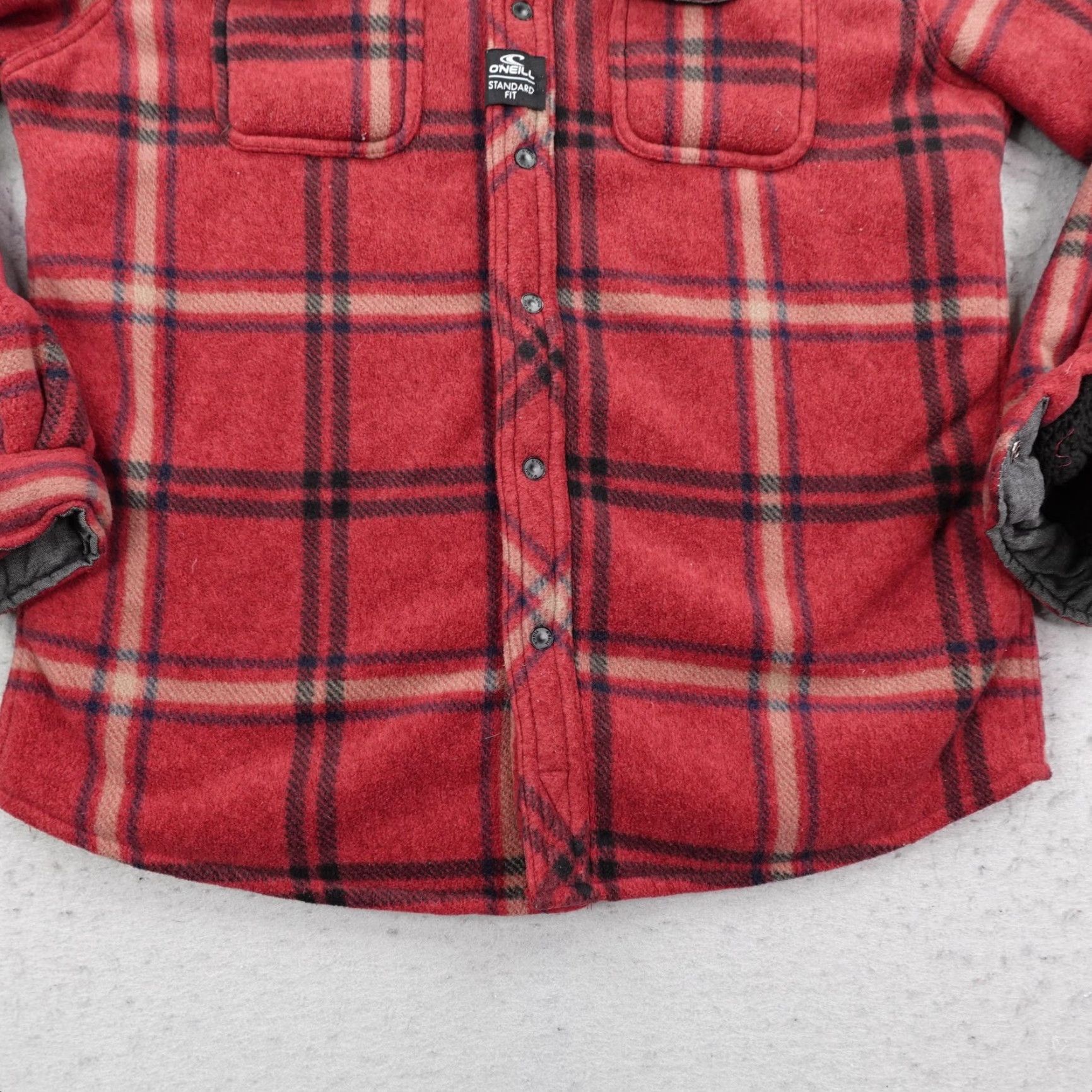 O'Neill O'Neill Jacket Mens Medium Red Plaid Superfleece Sherpa Lined Shacket Button Up Size US M / EU 48-50 / 2 - 3 Thumbnail