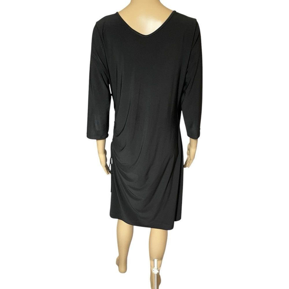 Other Clara Sunwoo V-Neck Side Gathered Side Black Dress Size L Size L / US 10 / IT 46 - 3 Thumbnail