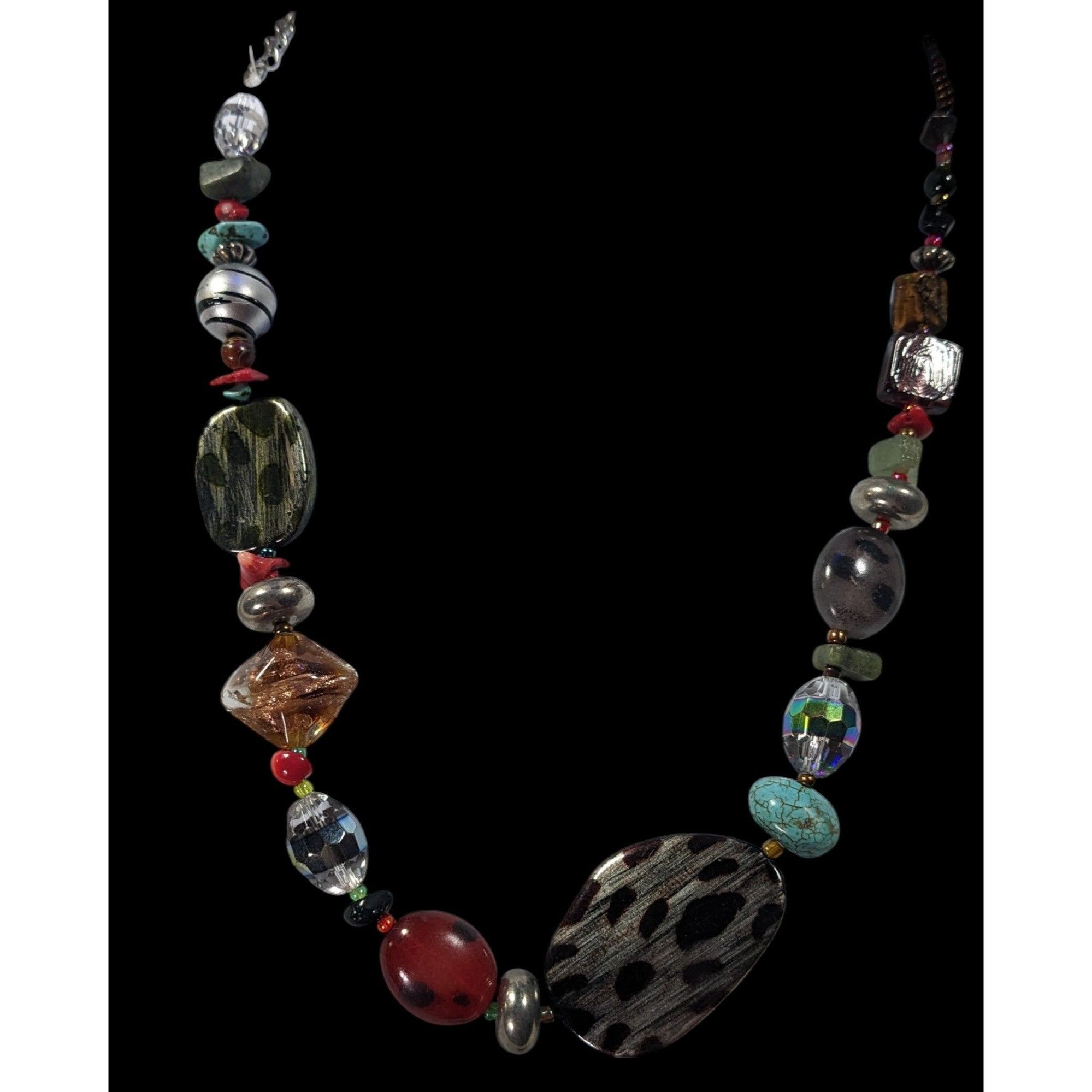 Other Handmade Rainbow Gemstone And Glass Beaded Necklace Size ONE SIZE - 2 Thumbnail