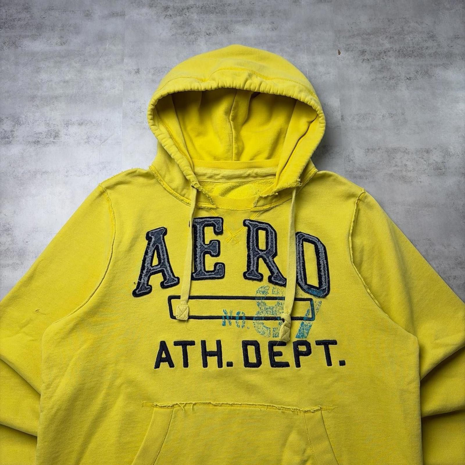 Aeropostale Y2K Yellow Aeropostale Grunge Skater Distressed Hoodie Size US XL / EU 56 / 4 - 3 Thumbnail