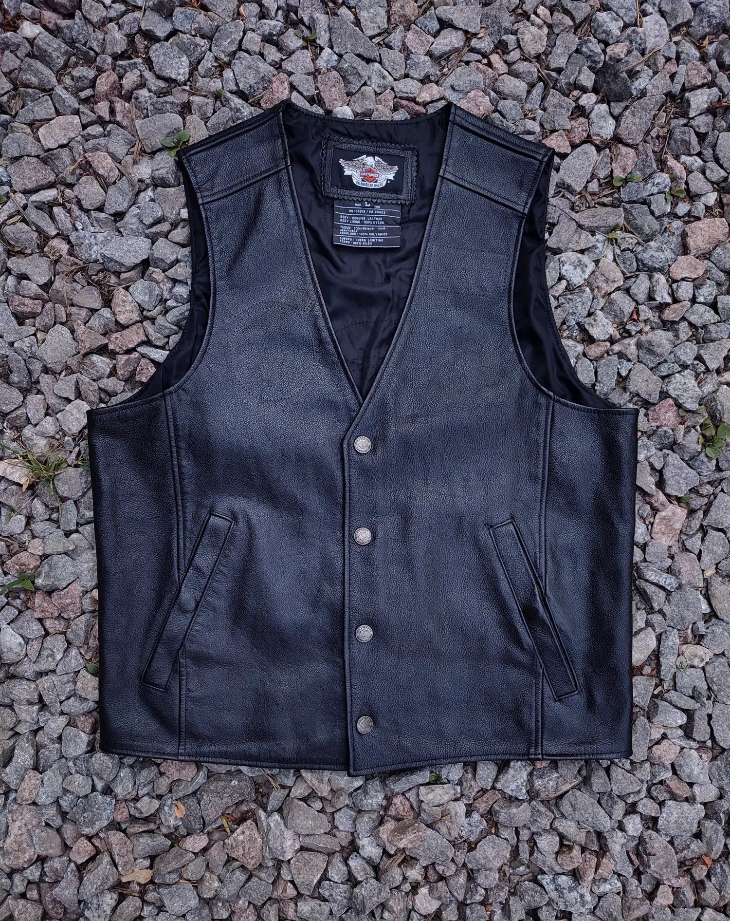 Harley Davidson Harley Davidson Vintage Leather Biker Vest Size US L / EU 52-54 / 3 - 1 Thumbnail