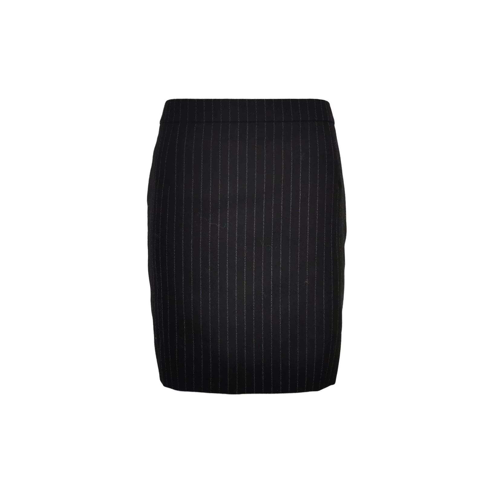 Saint Laurent Paris Saint Laurent Black Pinstripe Wool Skirt XL Size 40" / US 18 - 1 Thumbnail