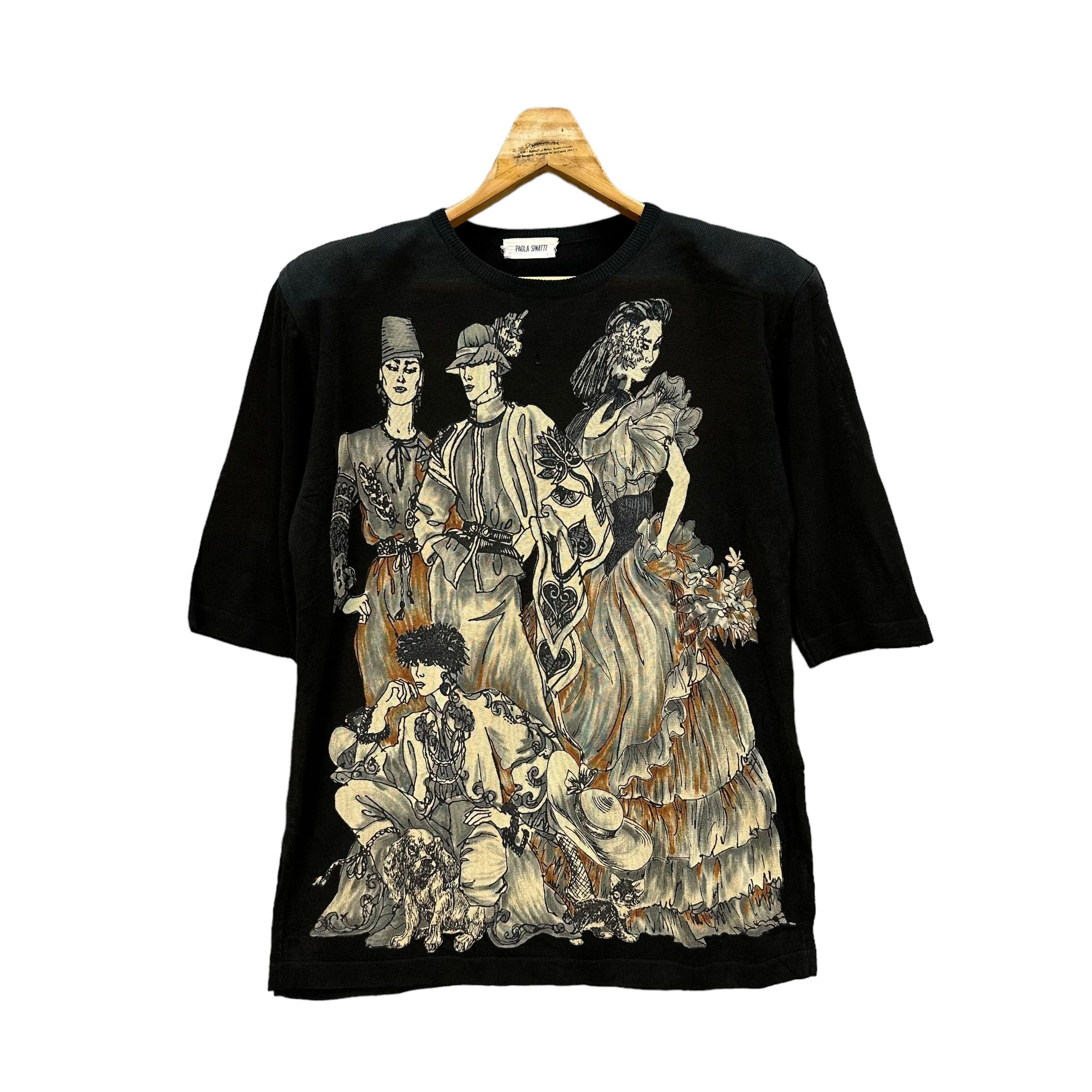Japanese Brand PAOLO SINATTI ARTWORK ROMAN GRAPHIC TEES #9052-53 Size M / US 6-8 / IT 42-44 - 1 Thumbnail