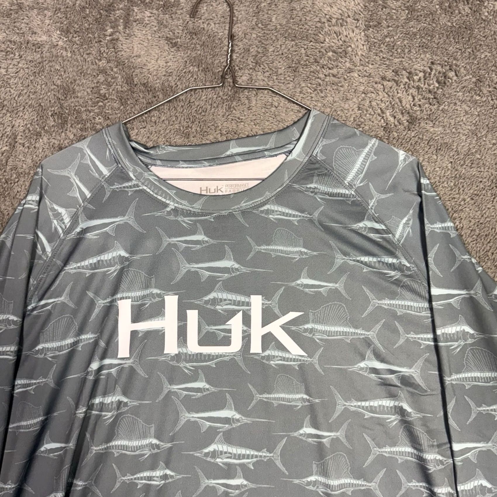 Vintage Huk Shirt Mens XXL 2XL Fish Animal Print Breathable Performance Fishing Size US XXL / EU 58 / 5 - 4 Thumbnail
