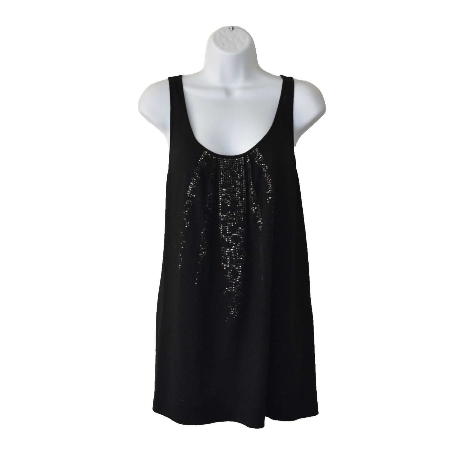 Eileen Fisher NEW EILEEN FISHER Linen Sequin Pleated Detail Tank Top Sz L Size L / US 10 / IT 46 - 1 Thumbnail