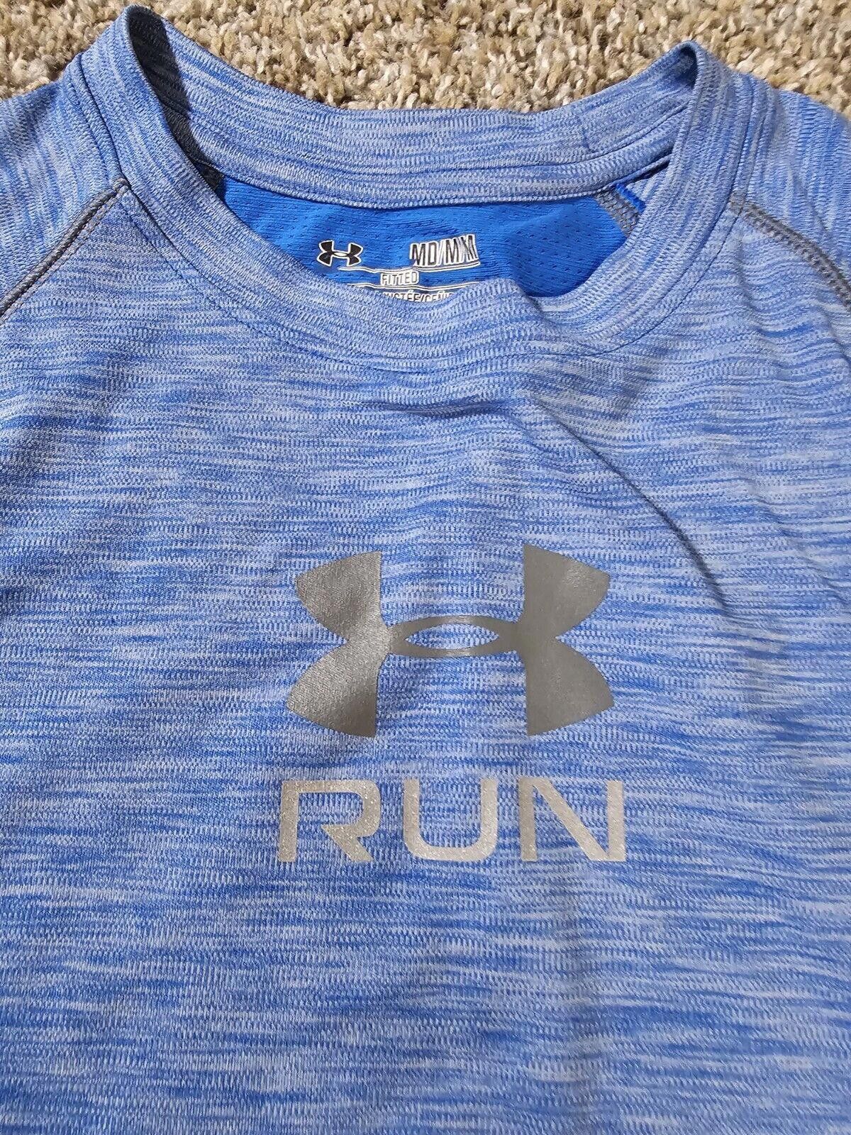 Under Armour Under Armour Men's Fitted HeatGear Shirt Size M Blue Heather Size US M / EU 48-50 / 2 - 2 Thumbnail