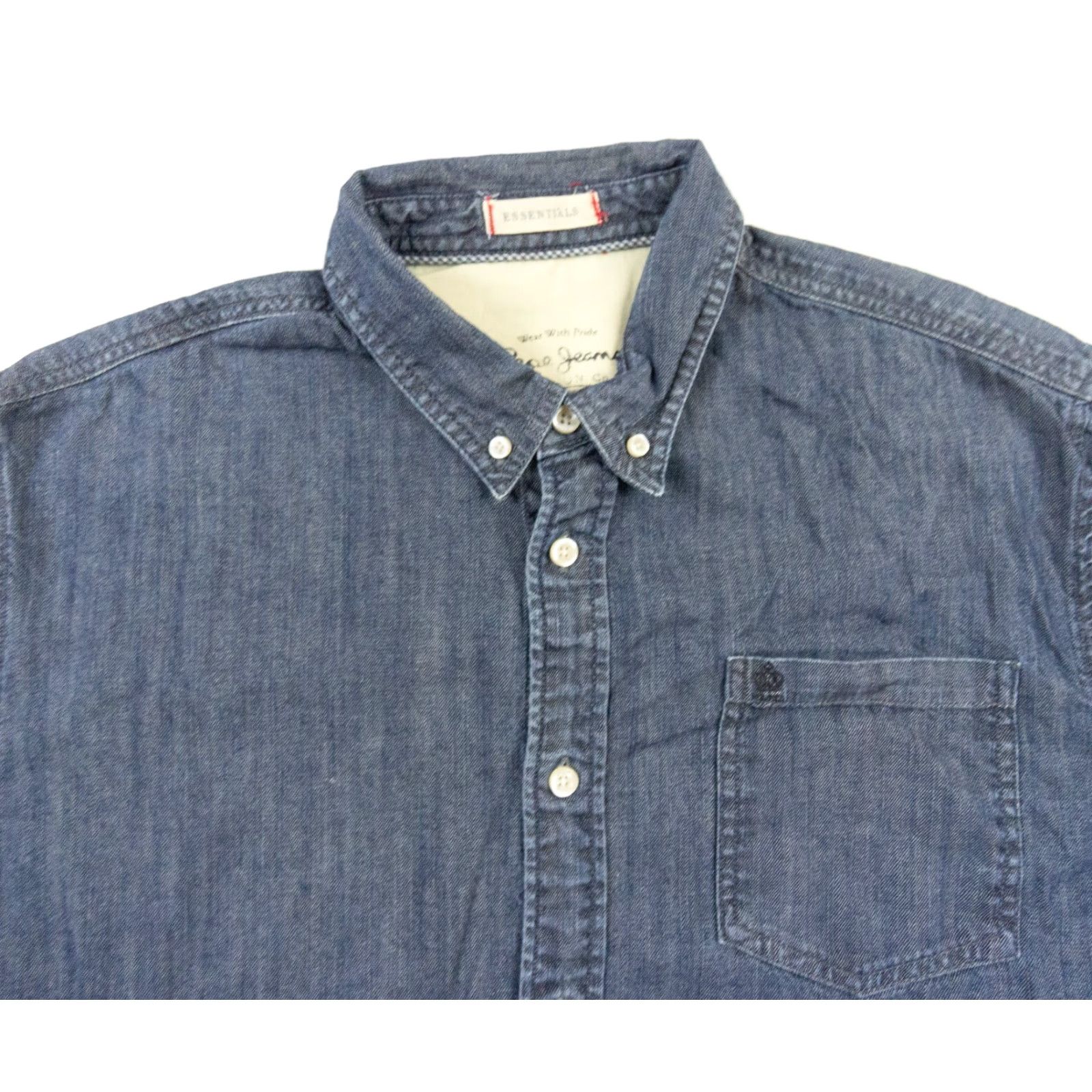 Pepe Jeans VINTAGE Pepe Jeans Men's Denim Shirt Adult XL Long Sleeve Blue Button Up Collared 90s Office Casual Size US XL / EU 56 / 4 - 2 Thumbnail